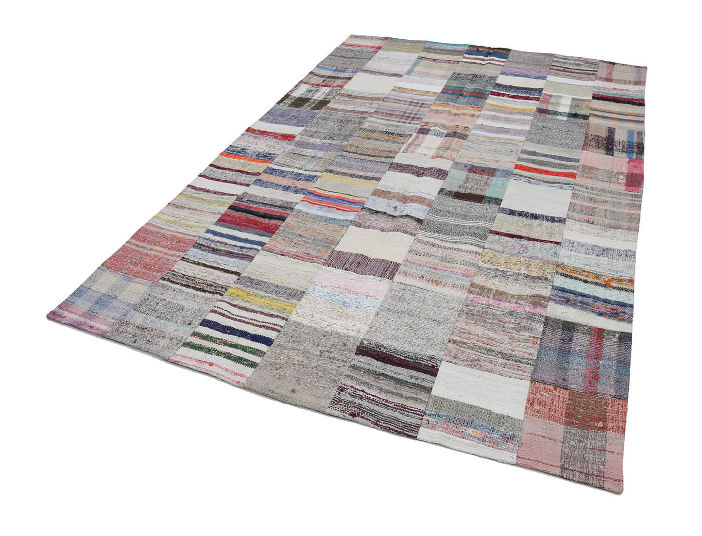 7x10 Beige Kilim Patchwork Rug - 22500