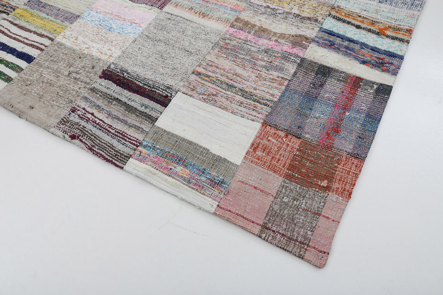 7x10 Beige Kilim Patchwork Rug - 22500