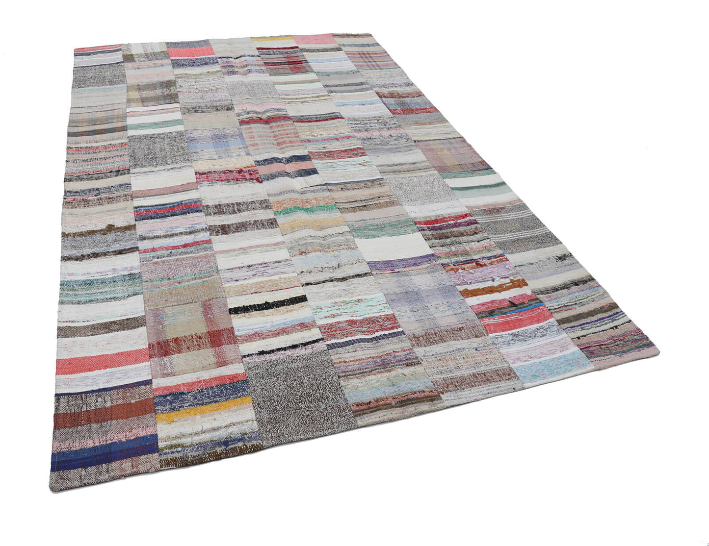 7x10 Beige Kilim Patchwork Rug - 22501