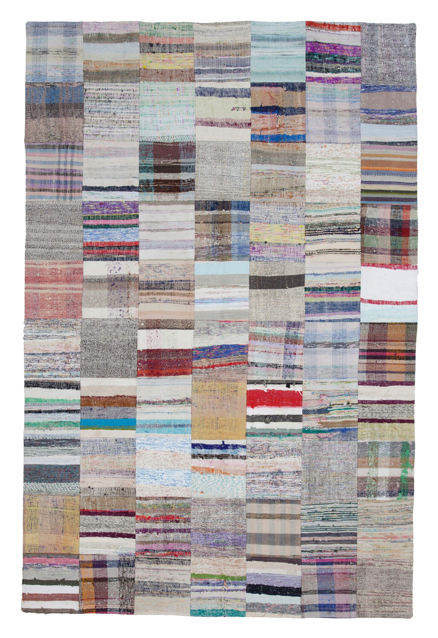 7x10 Beige Kilim Patchwork Rug - 22503