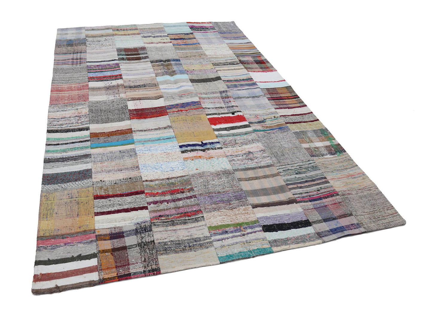 7x10 Beige Kilim Patchwork Rug - 22503