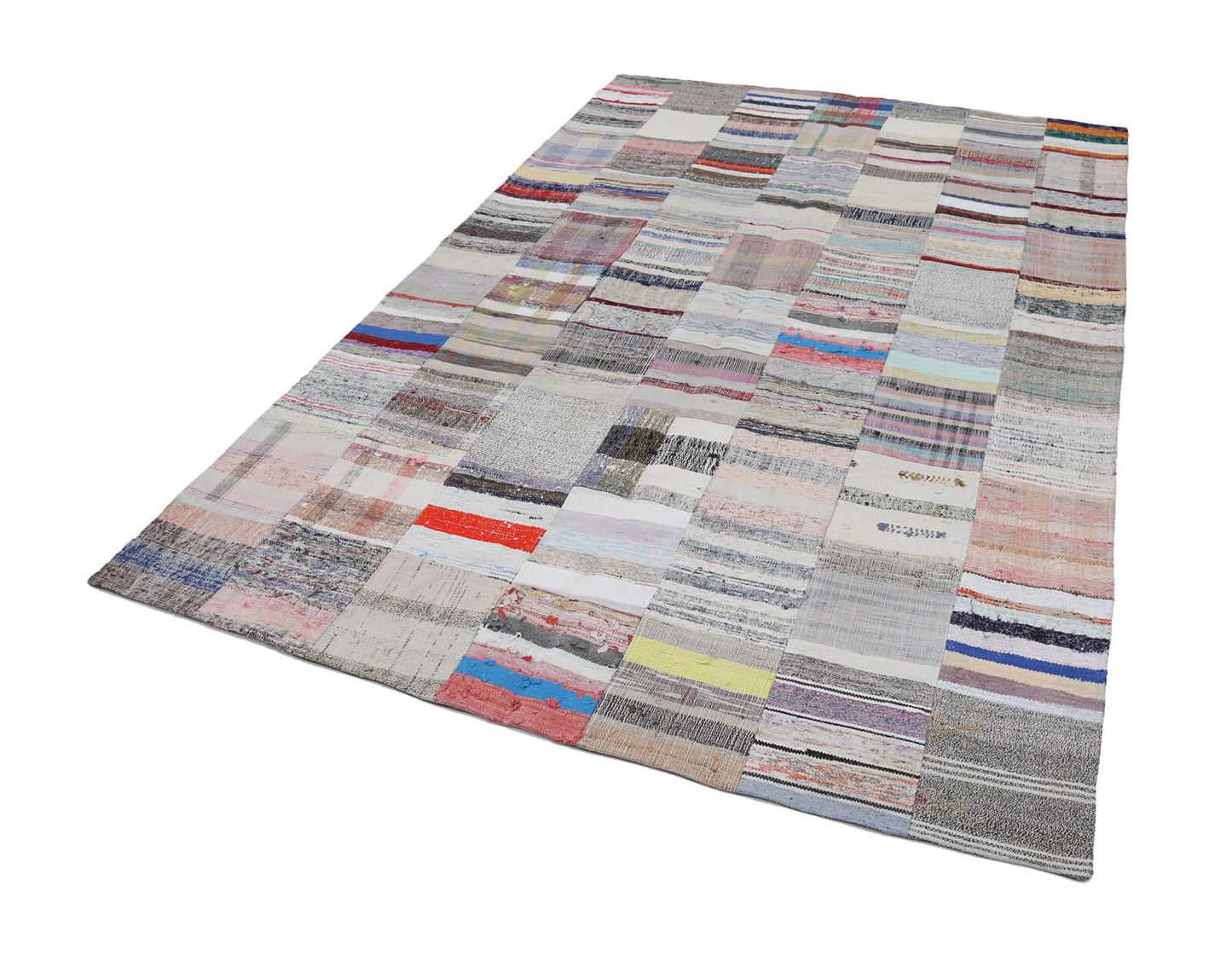 7x10 Beige Kilim Patchwork Rug - 22504