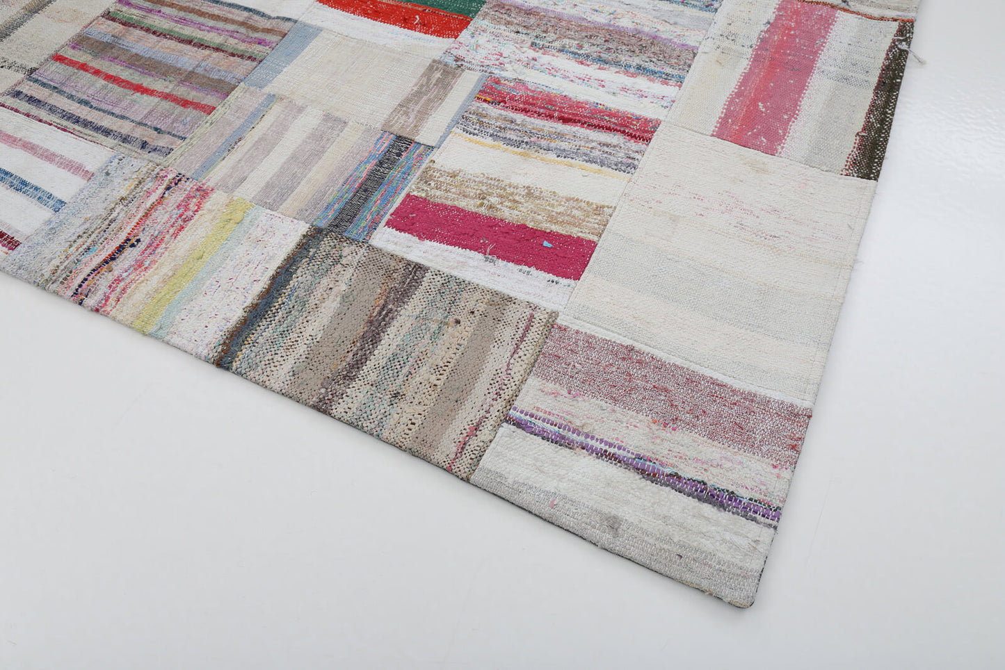7x10 Beige Kilim Patchwork Rug - 22516