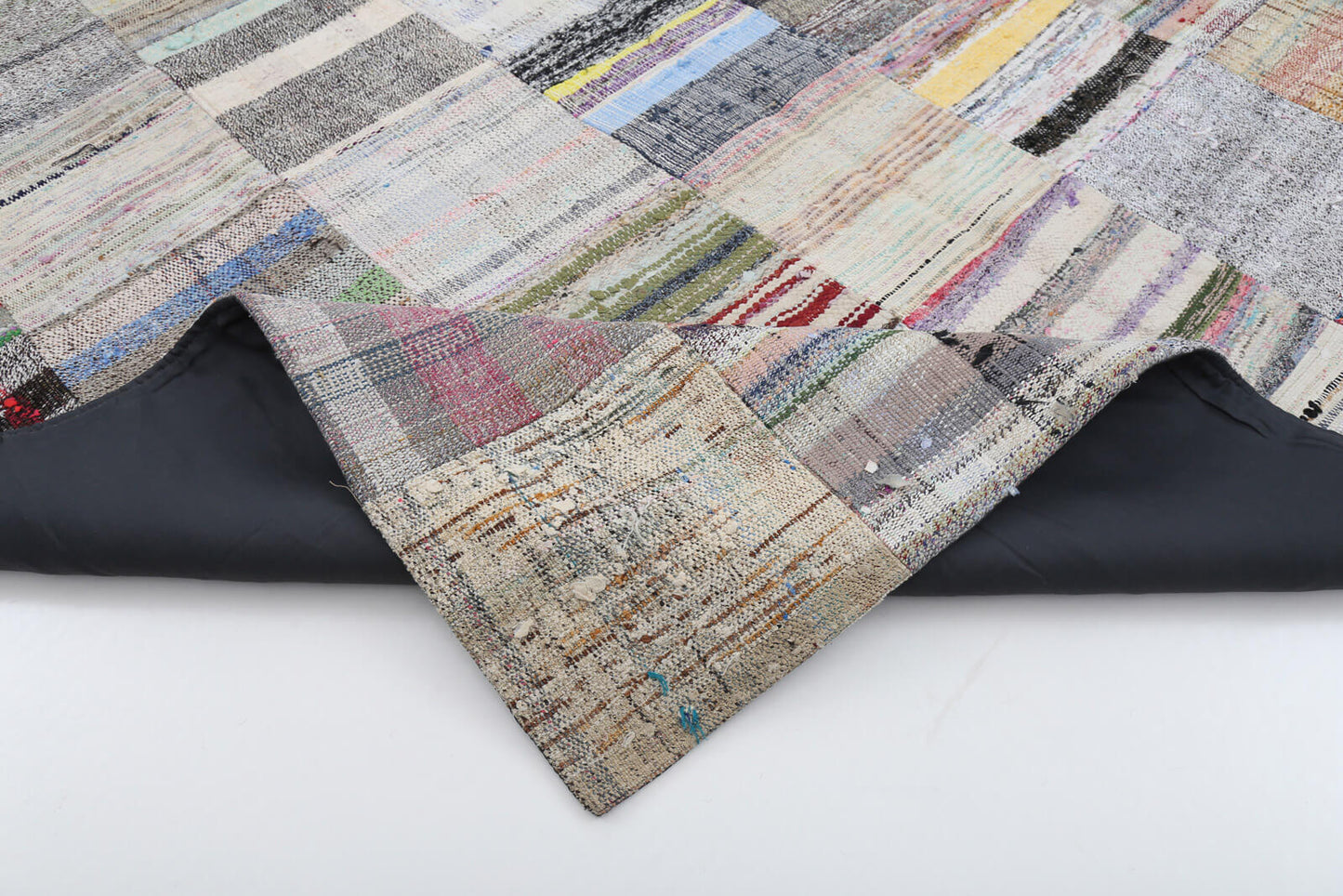 7x10 Beige Kilim Patchwork Rug - 22519