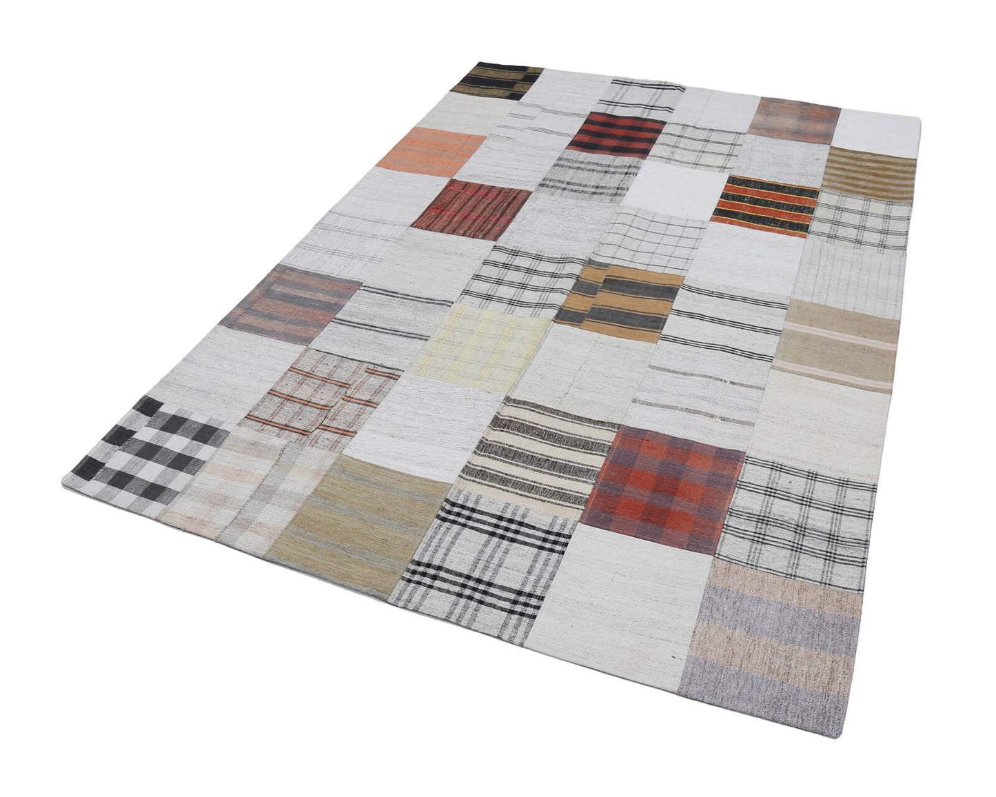 6x8 Beige Kilim Patchwork Rug - 22523