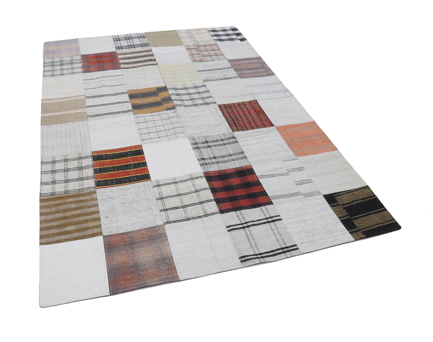 6x8 Beige Kilim Patchwork Rug - 22523