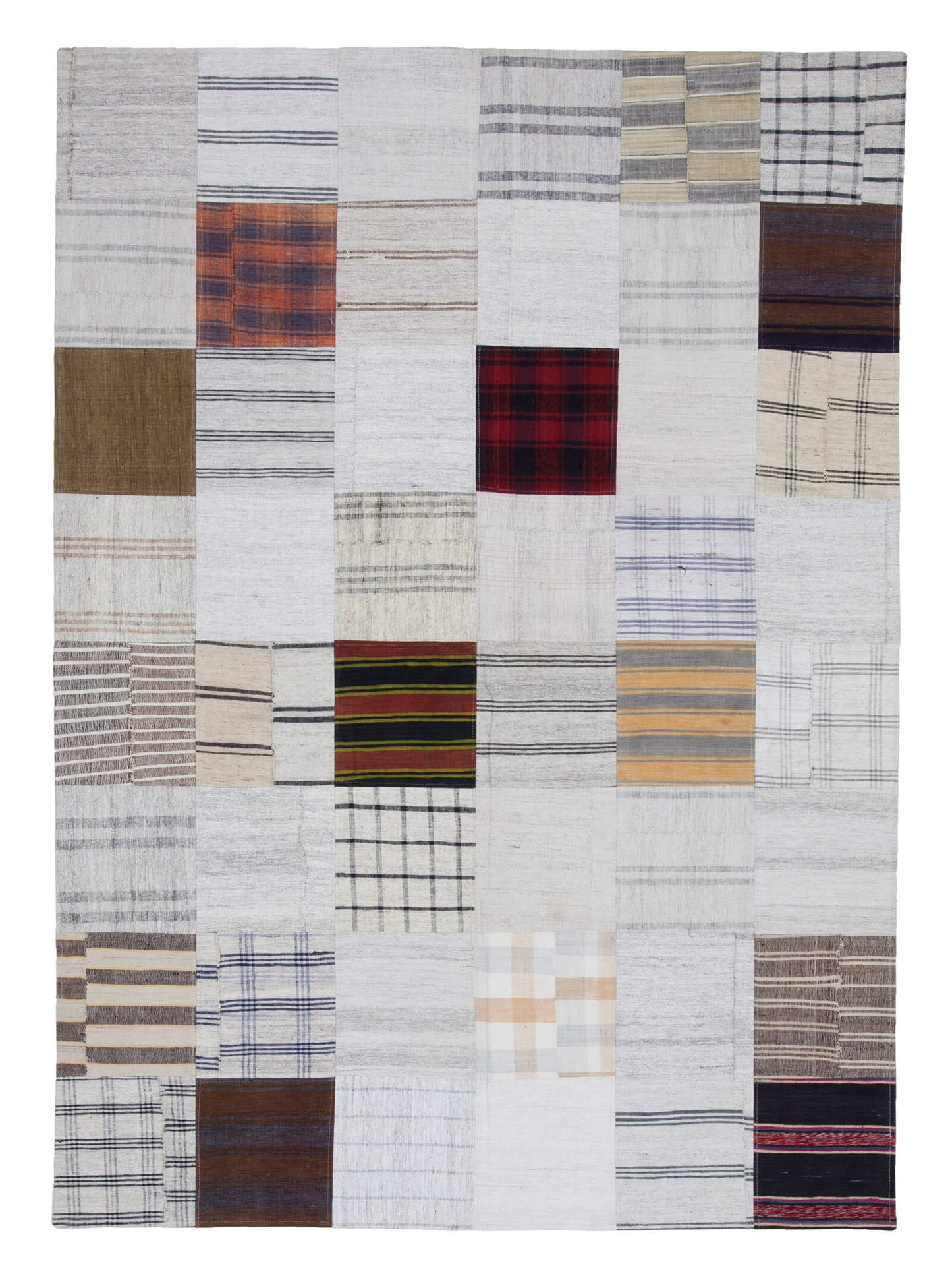 6x8 Beige Kilim Patchwork Rug - 22524