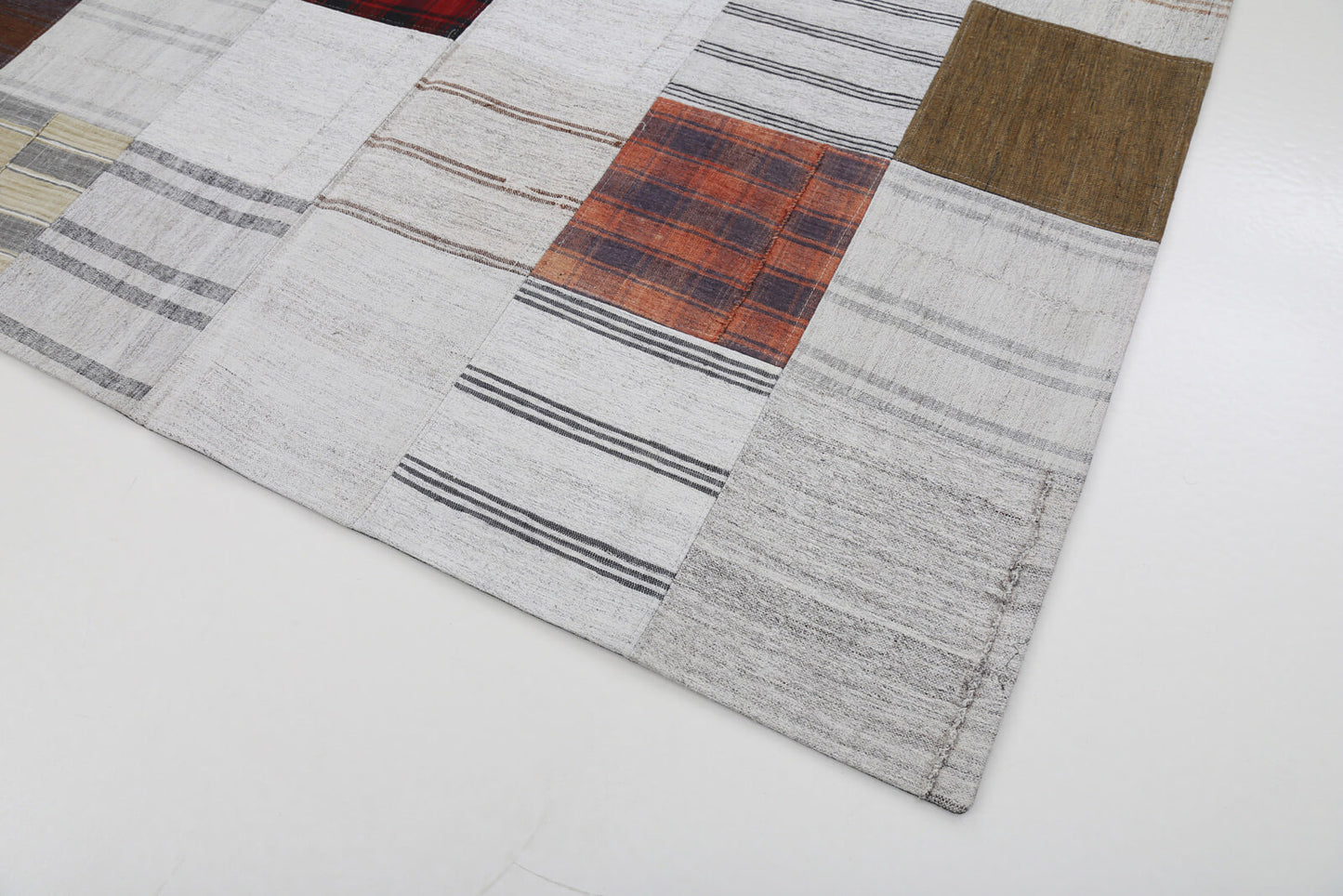 6x8 Beige Kilim Patchwork Rug - 22524