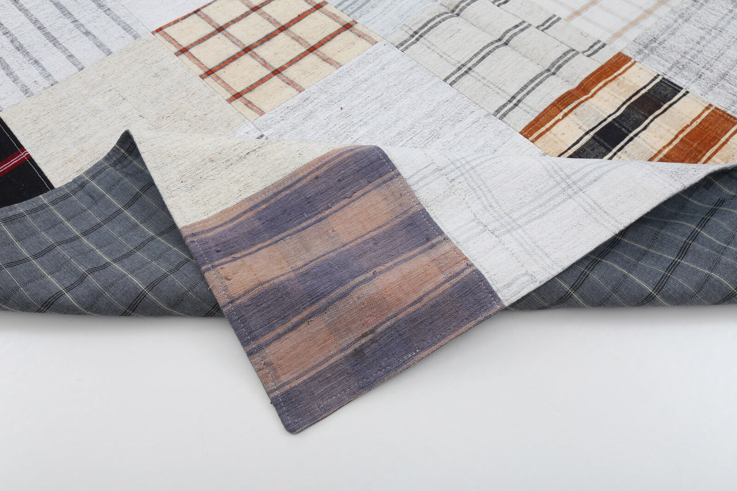 7x10 Beige Kilim Patchwork Rug - 22526