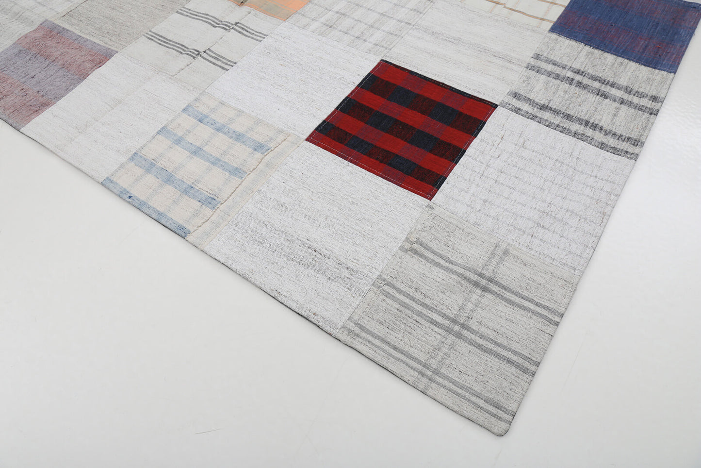 7x10 Beige Kilim Patchwork Rug - 22529