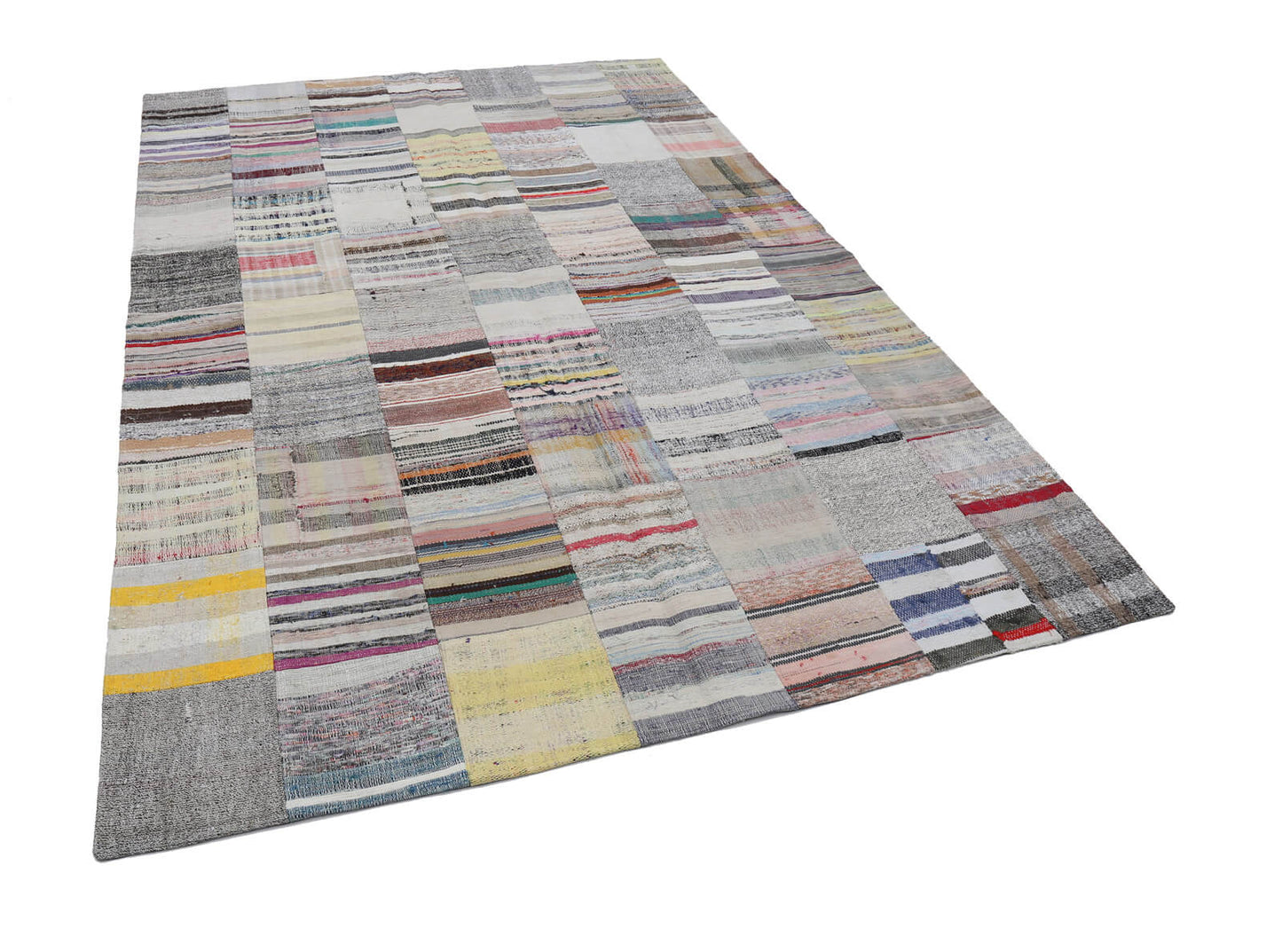 7x10 Beige Kilim Patchwork Rug - 22534