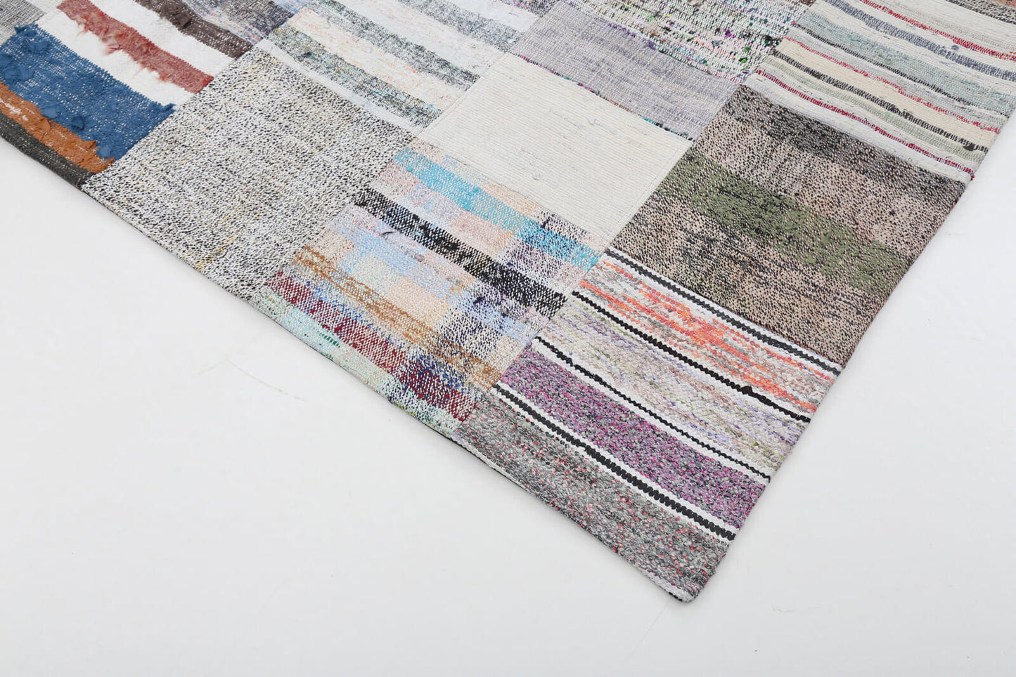 7x10 Beige Kilim Patchwork Rug - 22540
