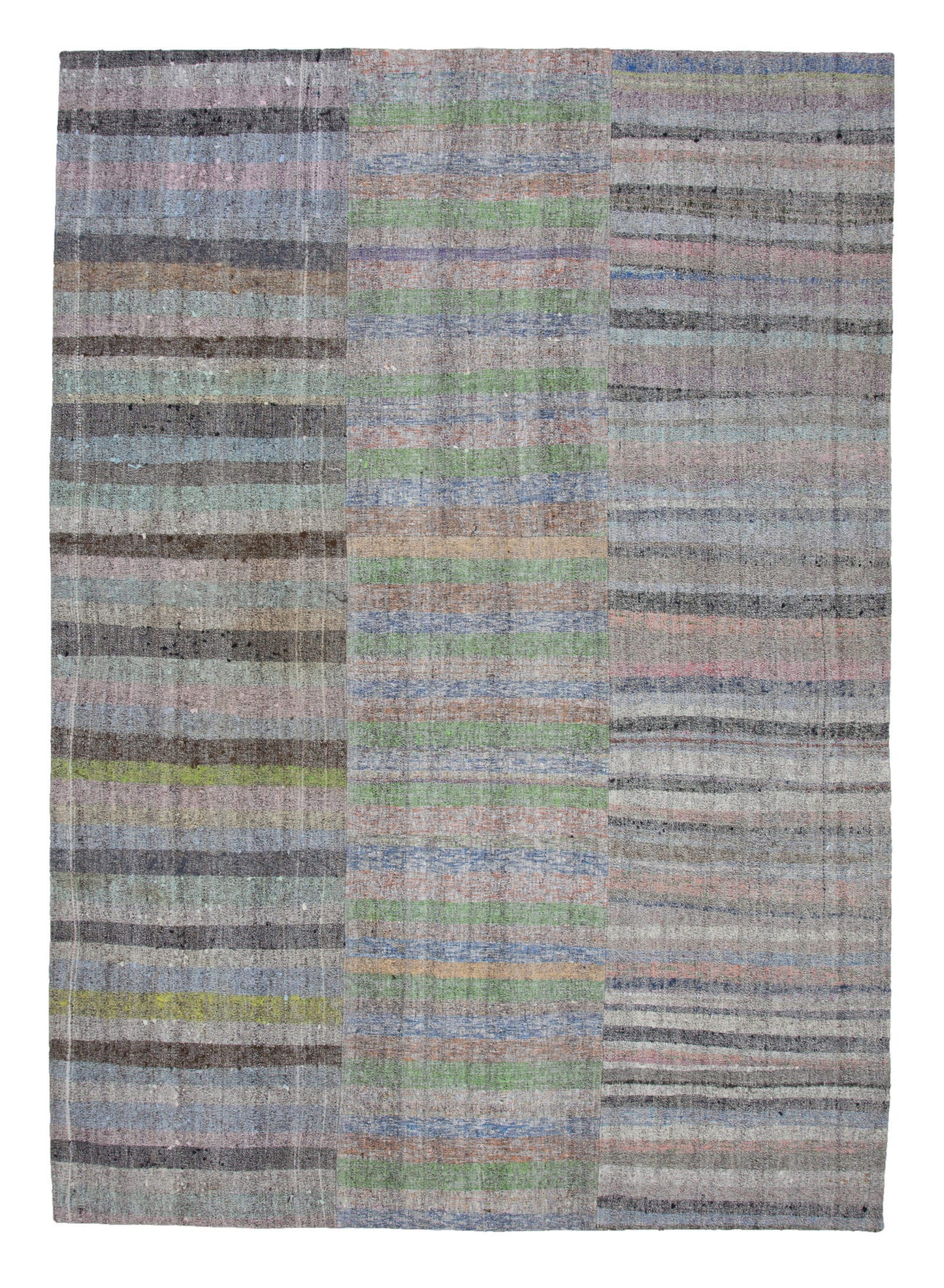 8x11 Grey Kilim Patchwork Rug - 22544