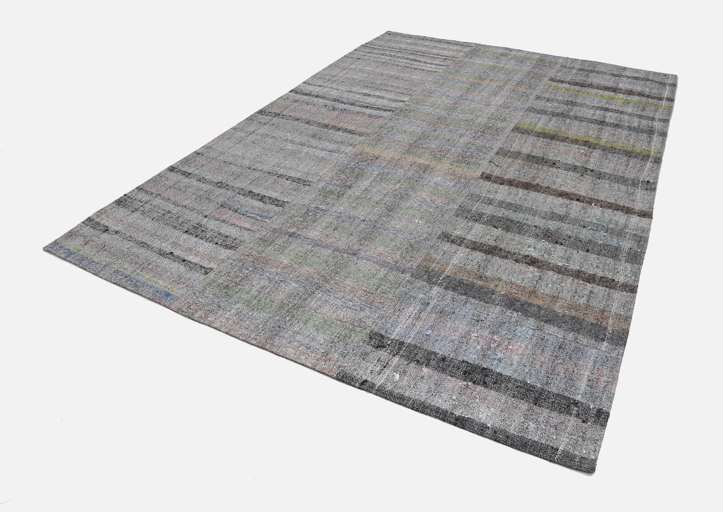 8x11 Grey Kilim Patchwork Rug - 22544
