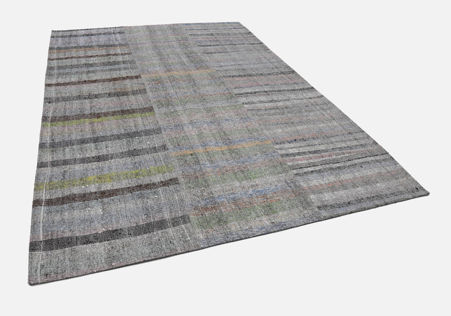 8x11 Grey Kilim Patchwork Rug - 22544