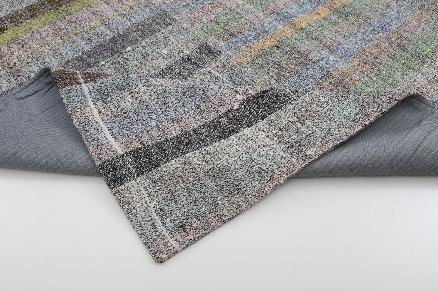 8x11 Grey Kilim Patchwork Rug - 22544