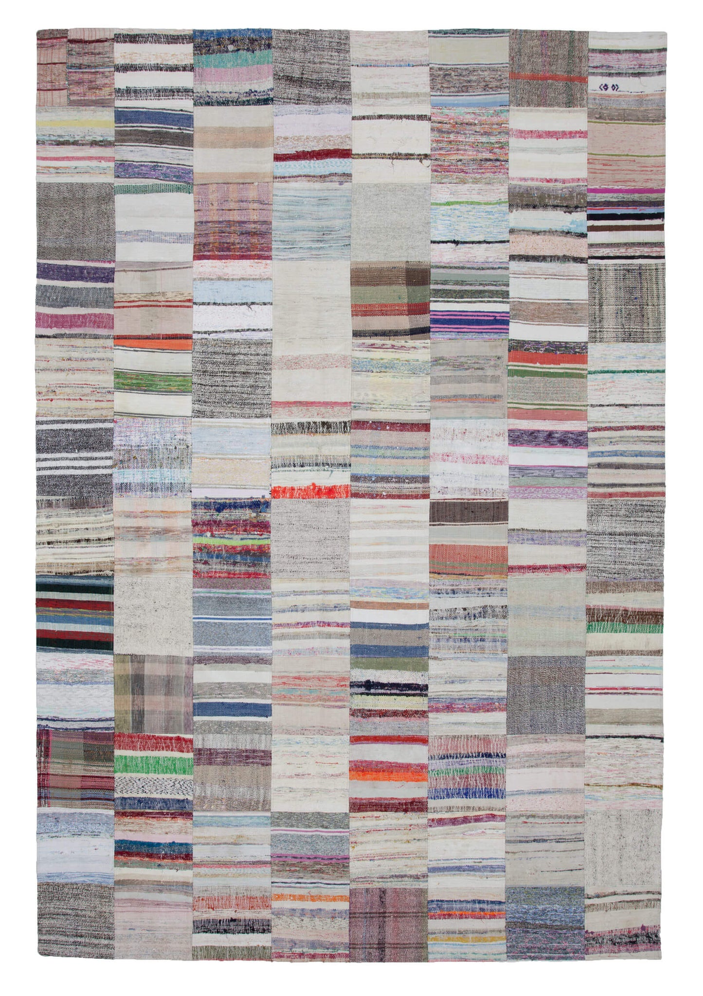 8x12 Beige Kilim Patchwork Rug - 22553