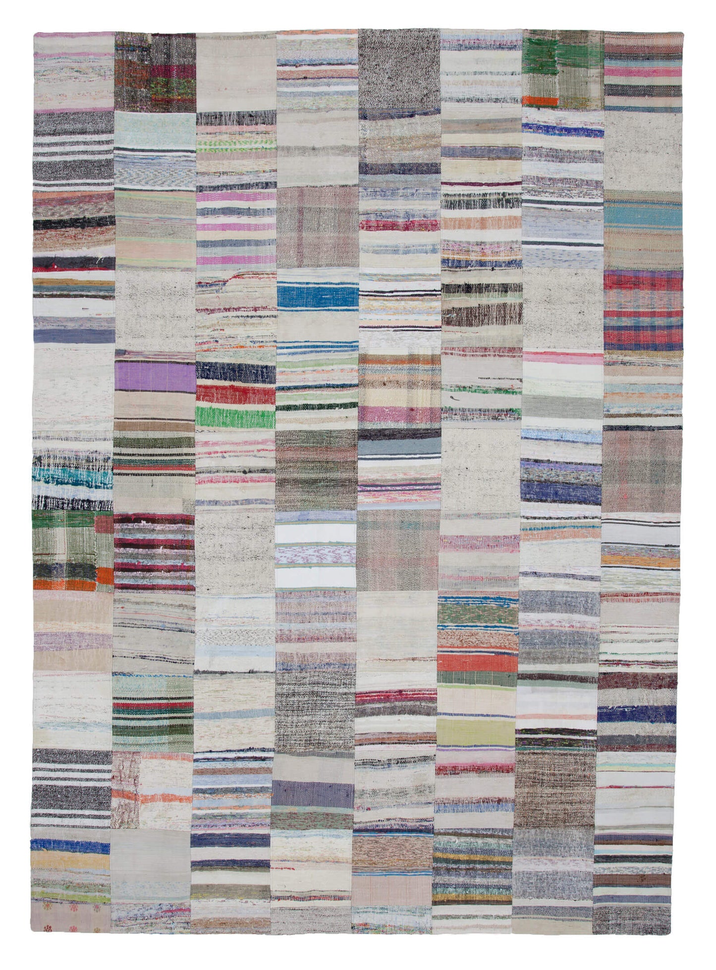 8x11 Beige Kilim Patchwork Rug - 22554