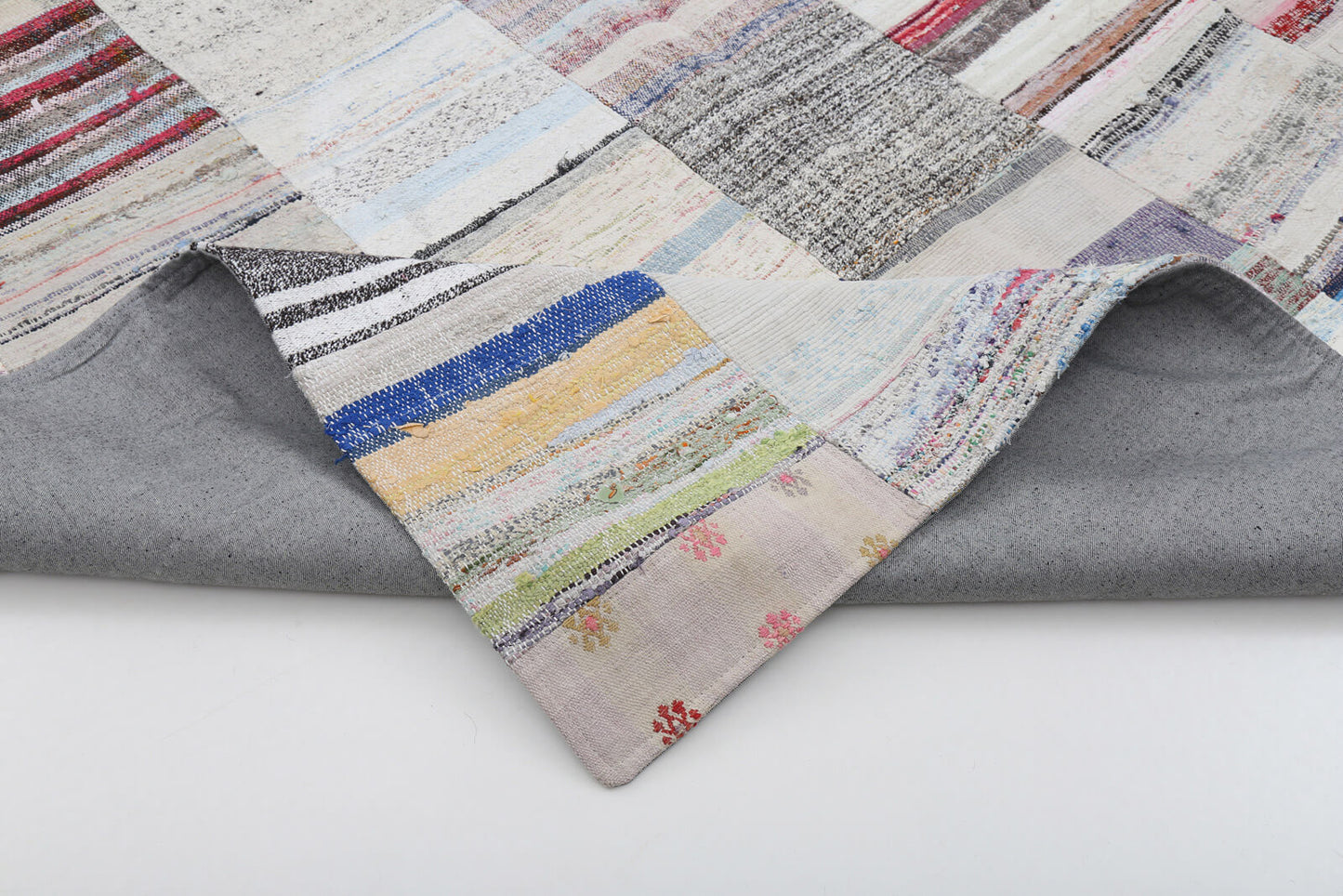 8x11 Beige Kilim Patchwork Rug - 22554