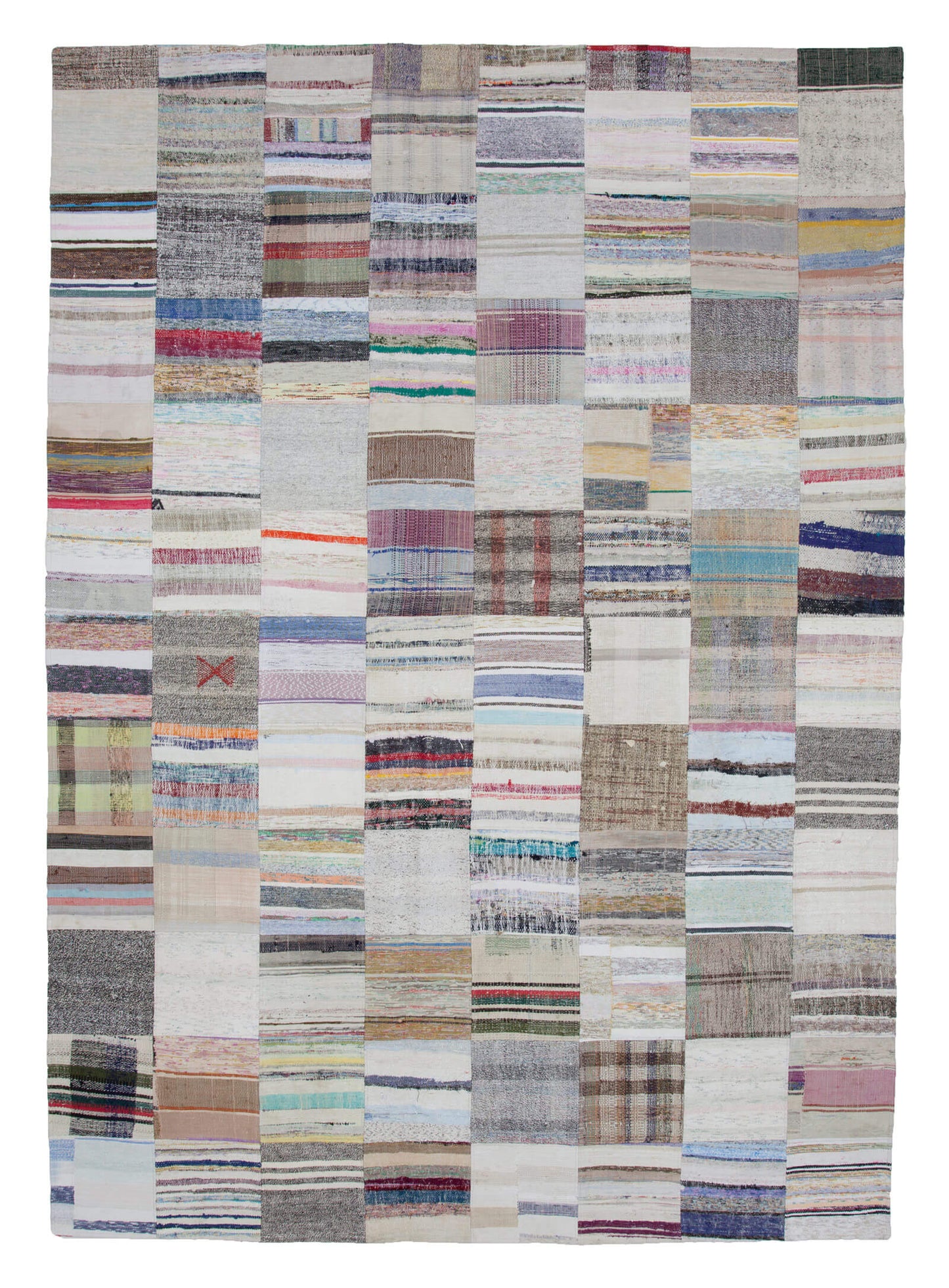 8x12 Beige Kilim Patchwork Rug - 22558