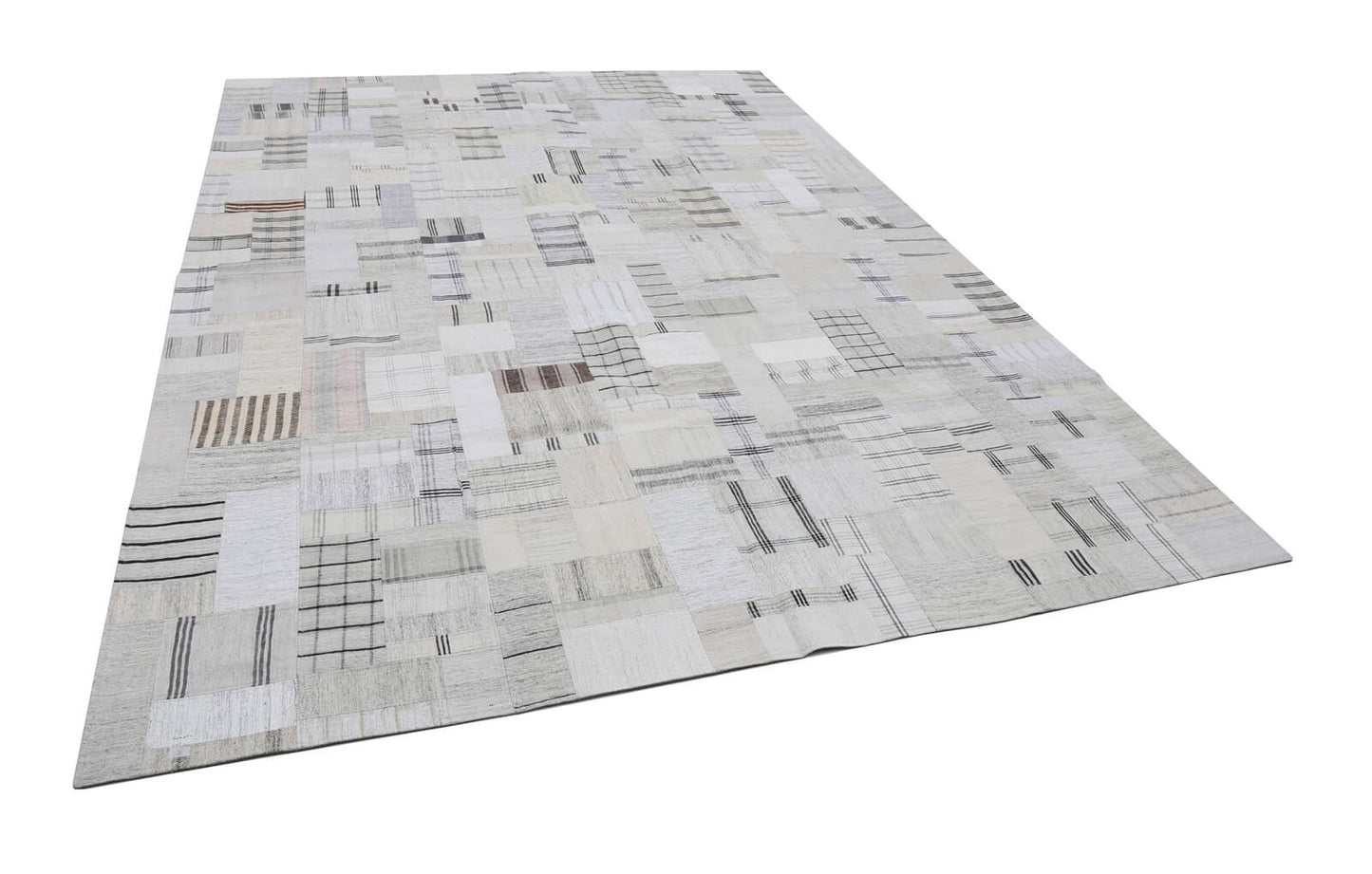 9x12 Beige Kilim Patchwork Rug - 22572
