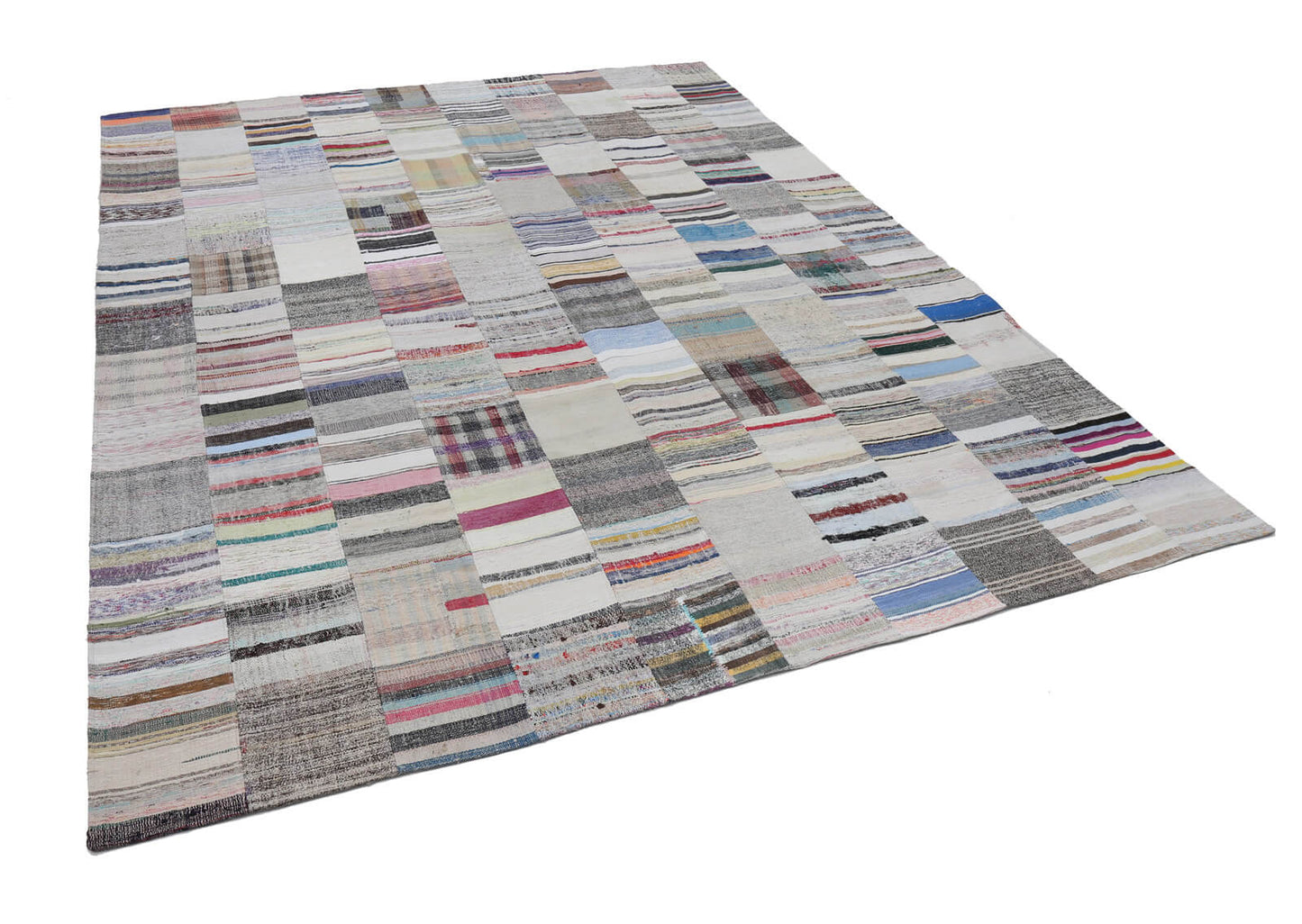 10x13 Beige Kilim Patchwork Rug - 22584