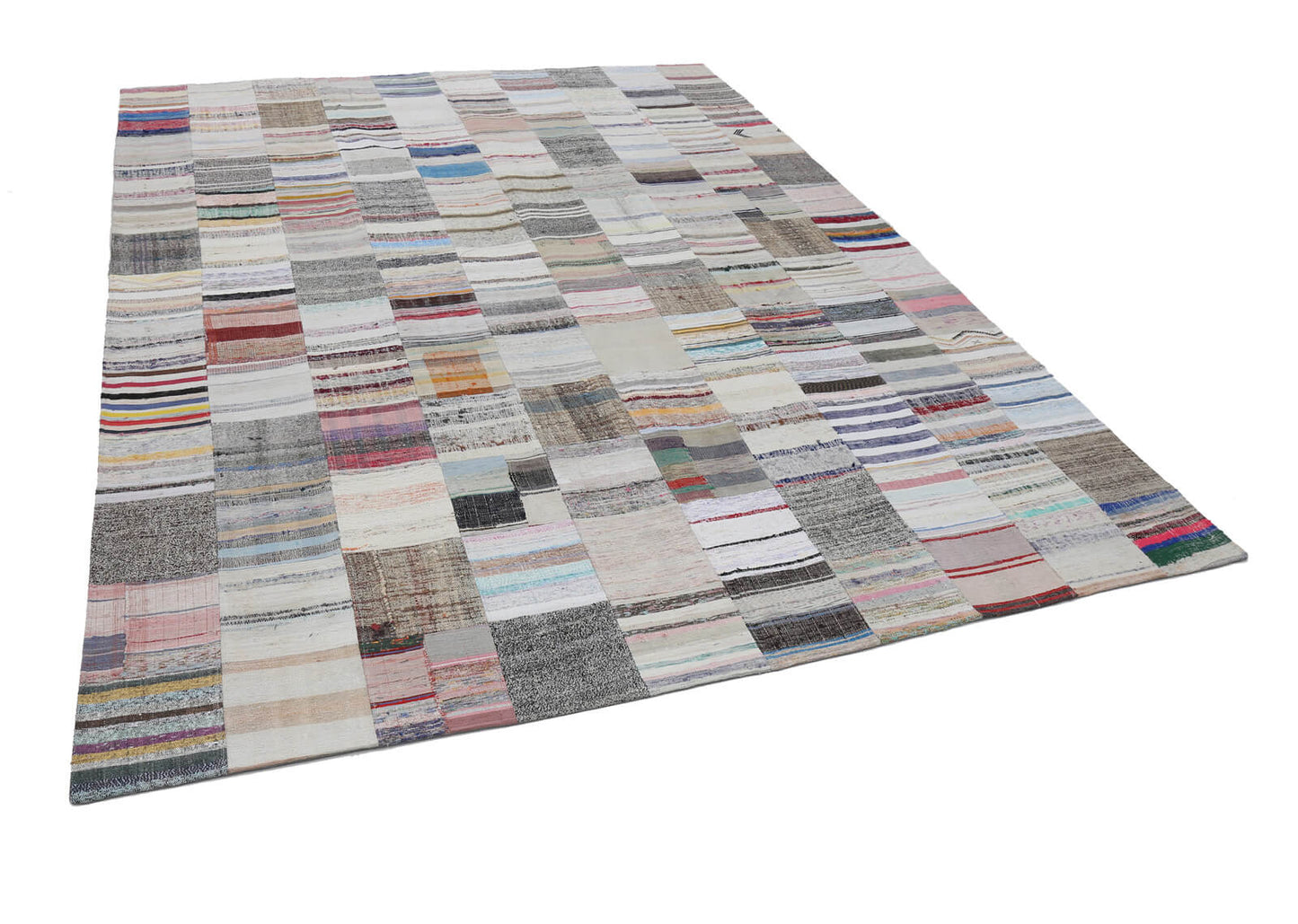 10x13 Beige Kilim Patchwork Rug - 22585