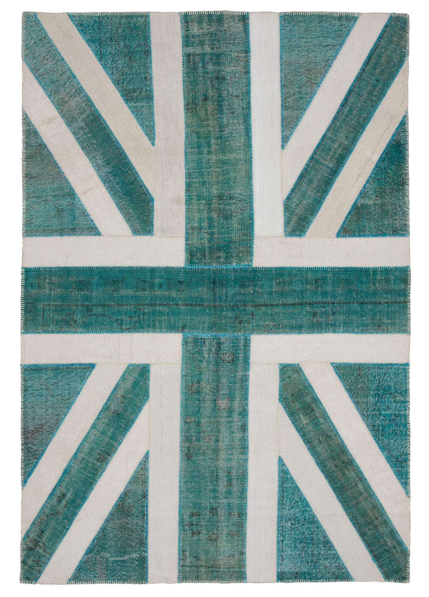 7x10 British Flag Patchwork Rug - 22593