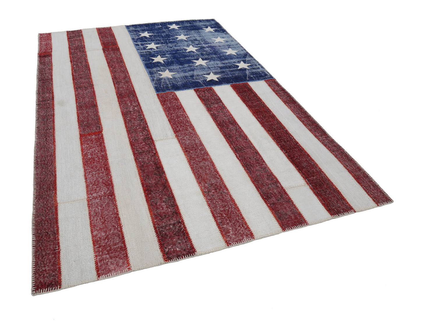 7x10 American Flag Patchwork Rug - 22597