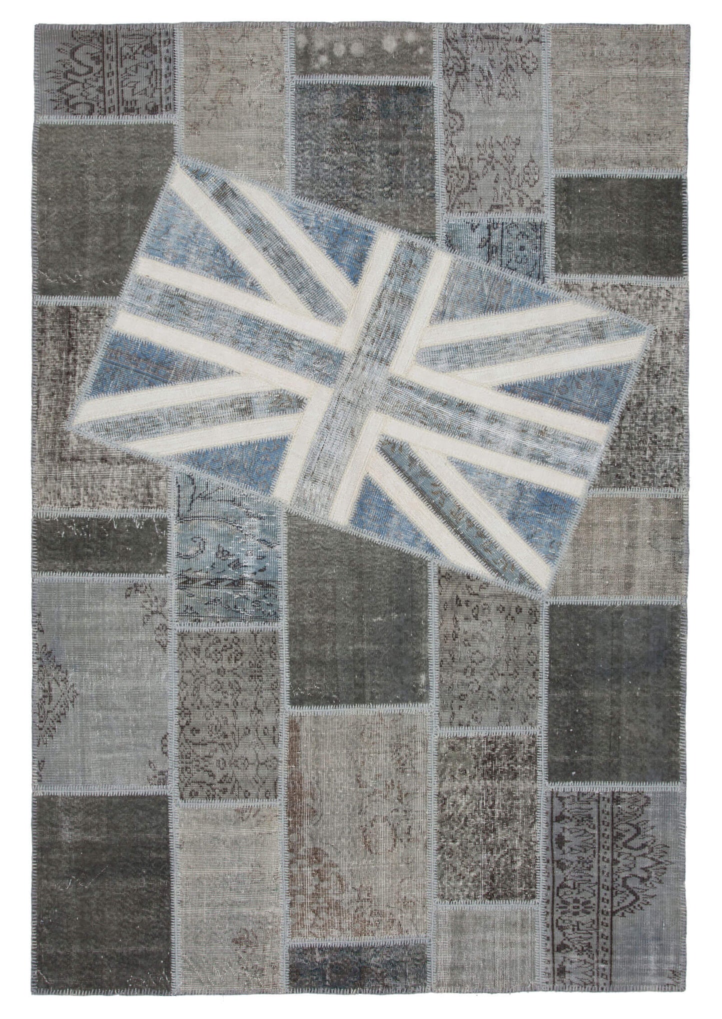 7x10 Uk Flag Patchwork Rug - 22599