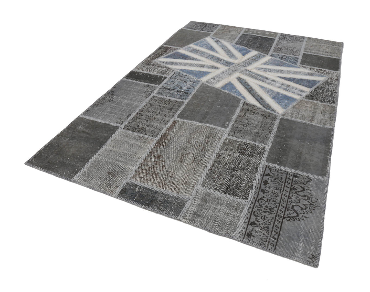 7x10 Uk Flag Patchwork Rug - 22599