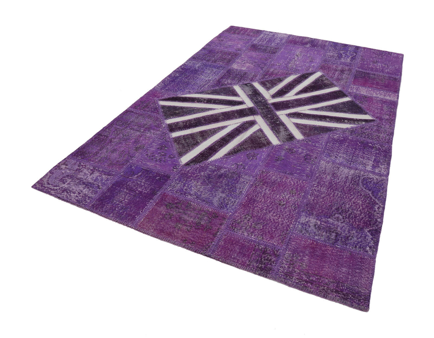 7x10 Uk Flag Patchwork Rug - 22615