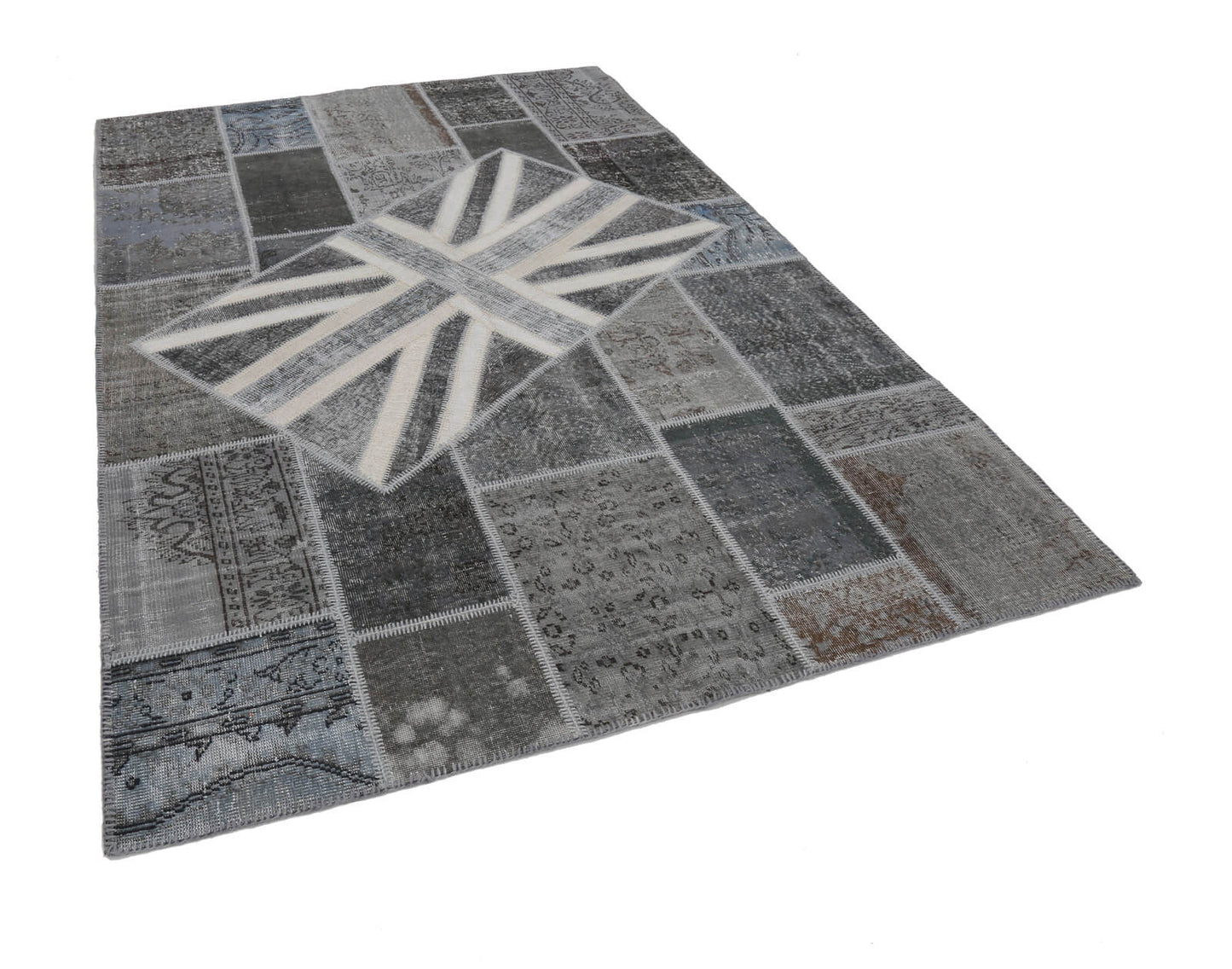 7x10 British Flag Patchwork Rug - 22616