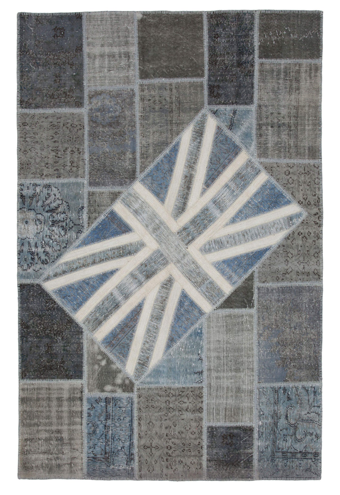 7x10 Uk Flag Patchwork Rug - 22617