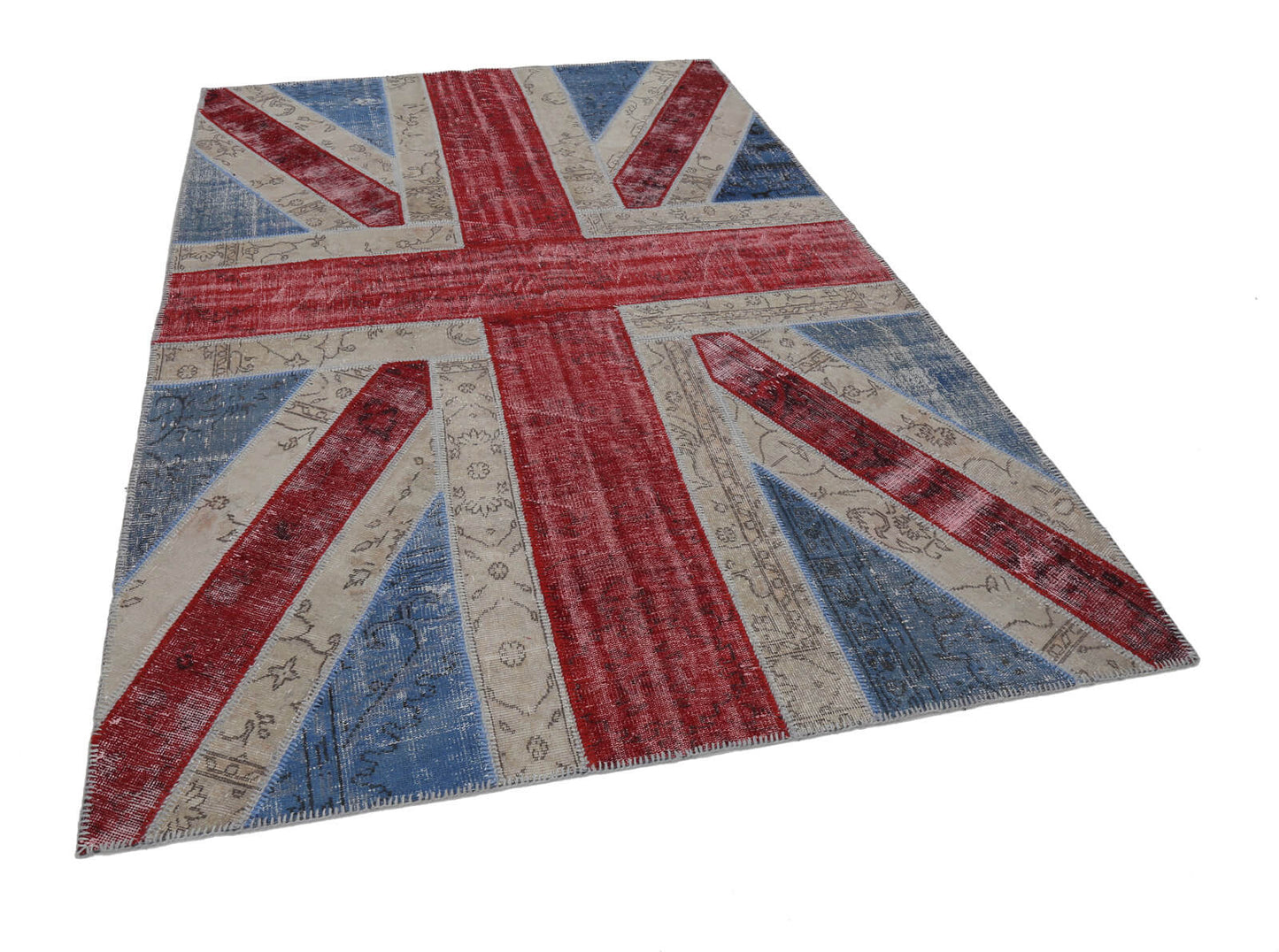 7x10 British Flag Patchwork Rug - 22622