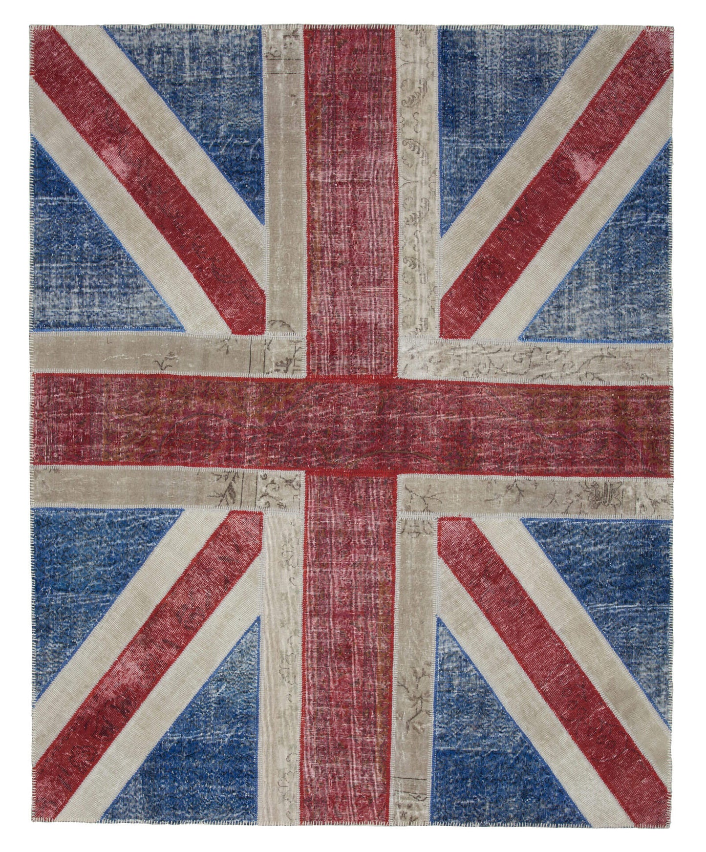 8x10 British Flag Patchwork Rug - 22673