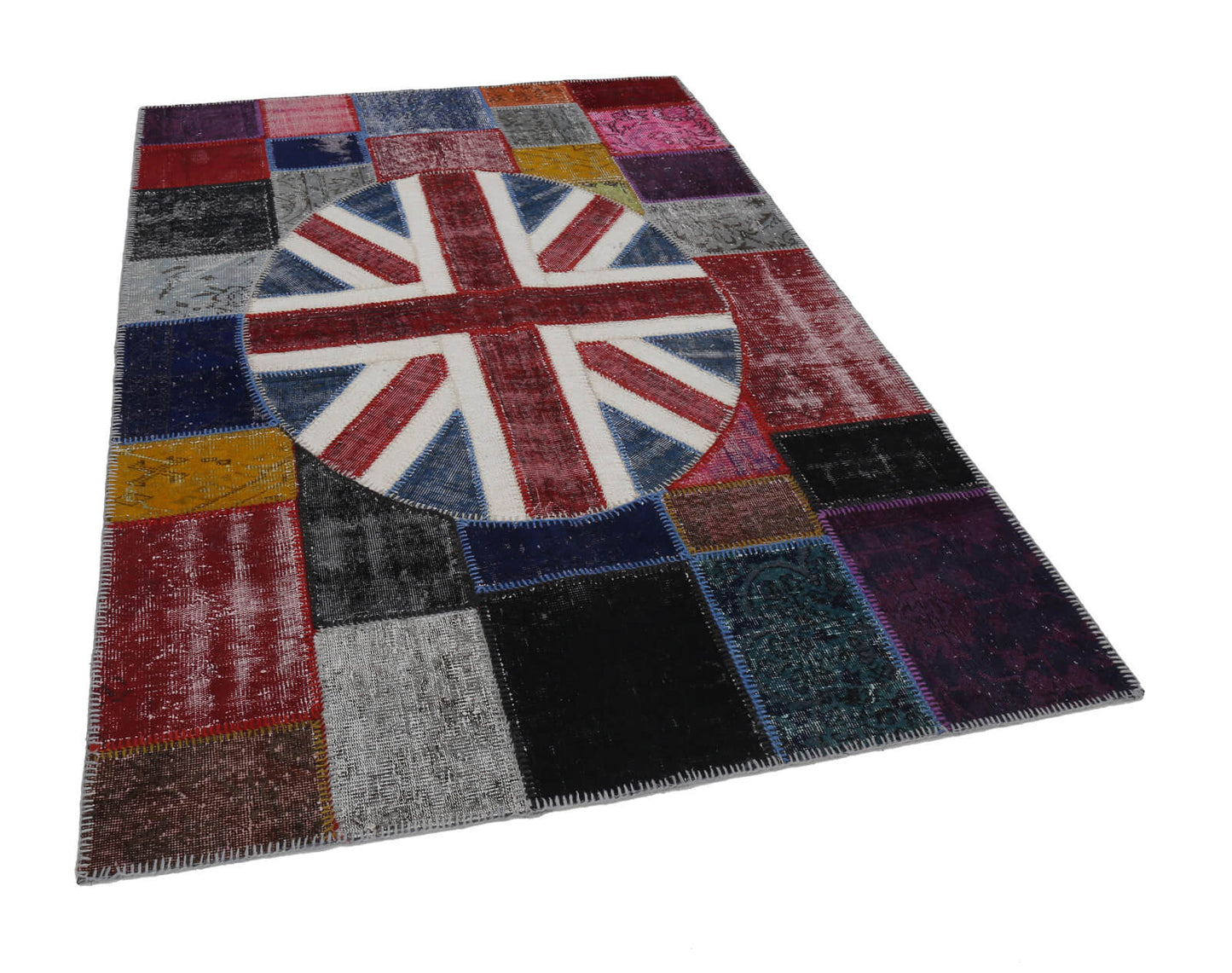 6x8 British Flag Patchwork Rug - 22682