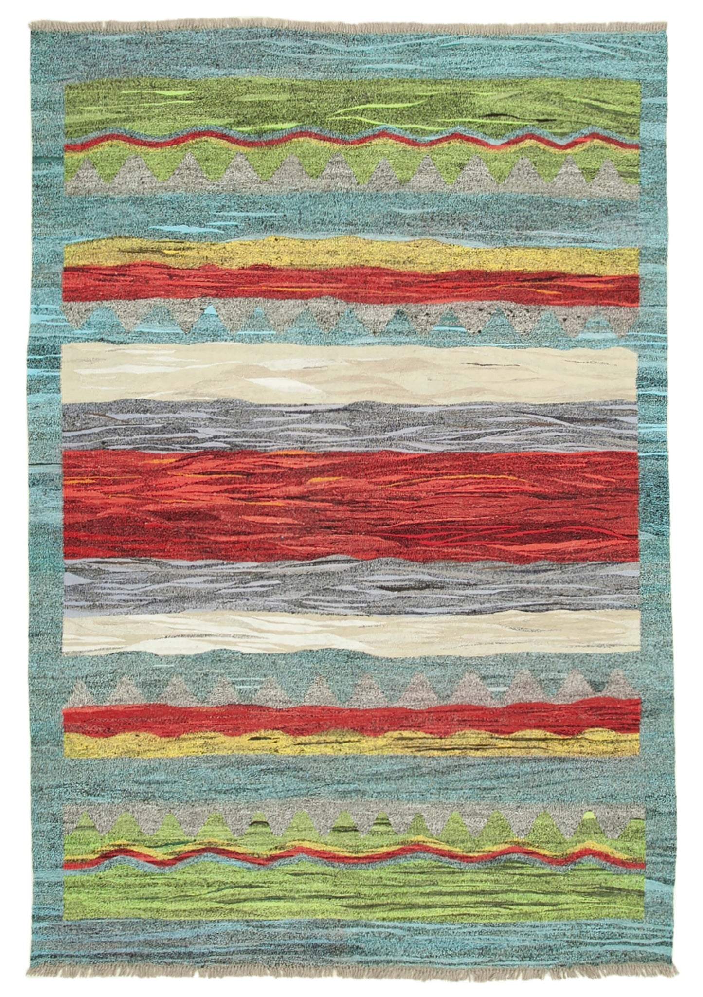 7x10 Blue Contemporary Area Rug - 22763