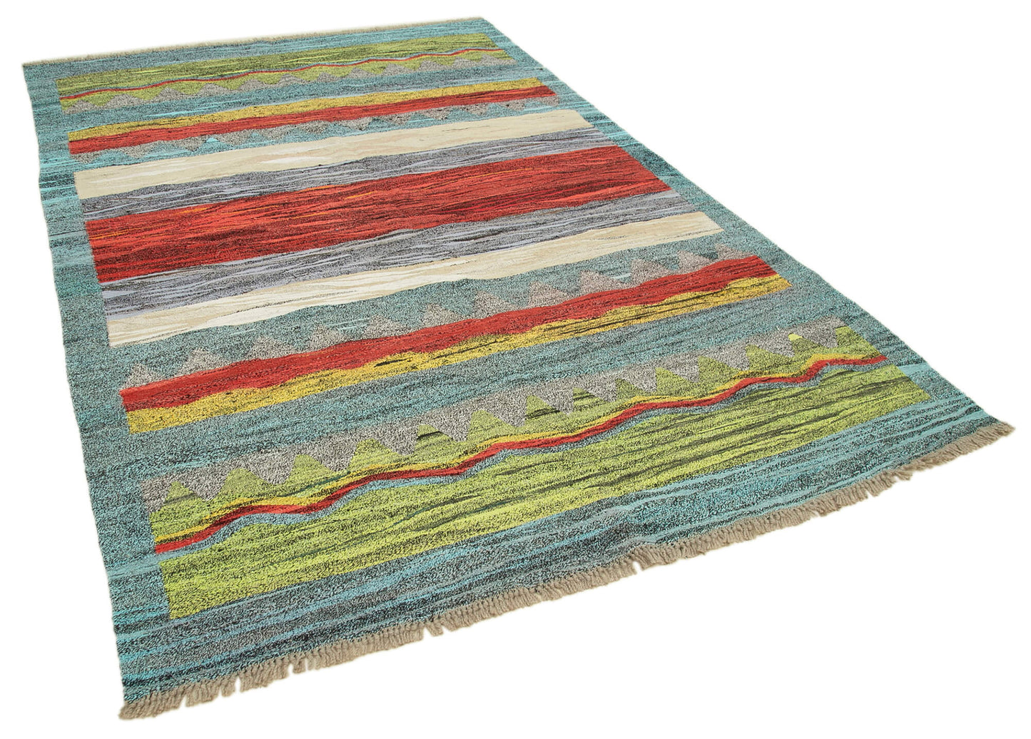 7x10 Blue Contemporary Area Rug - 22763