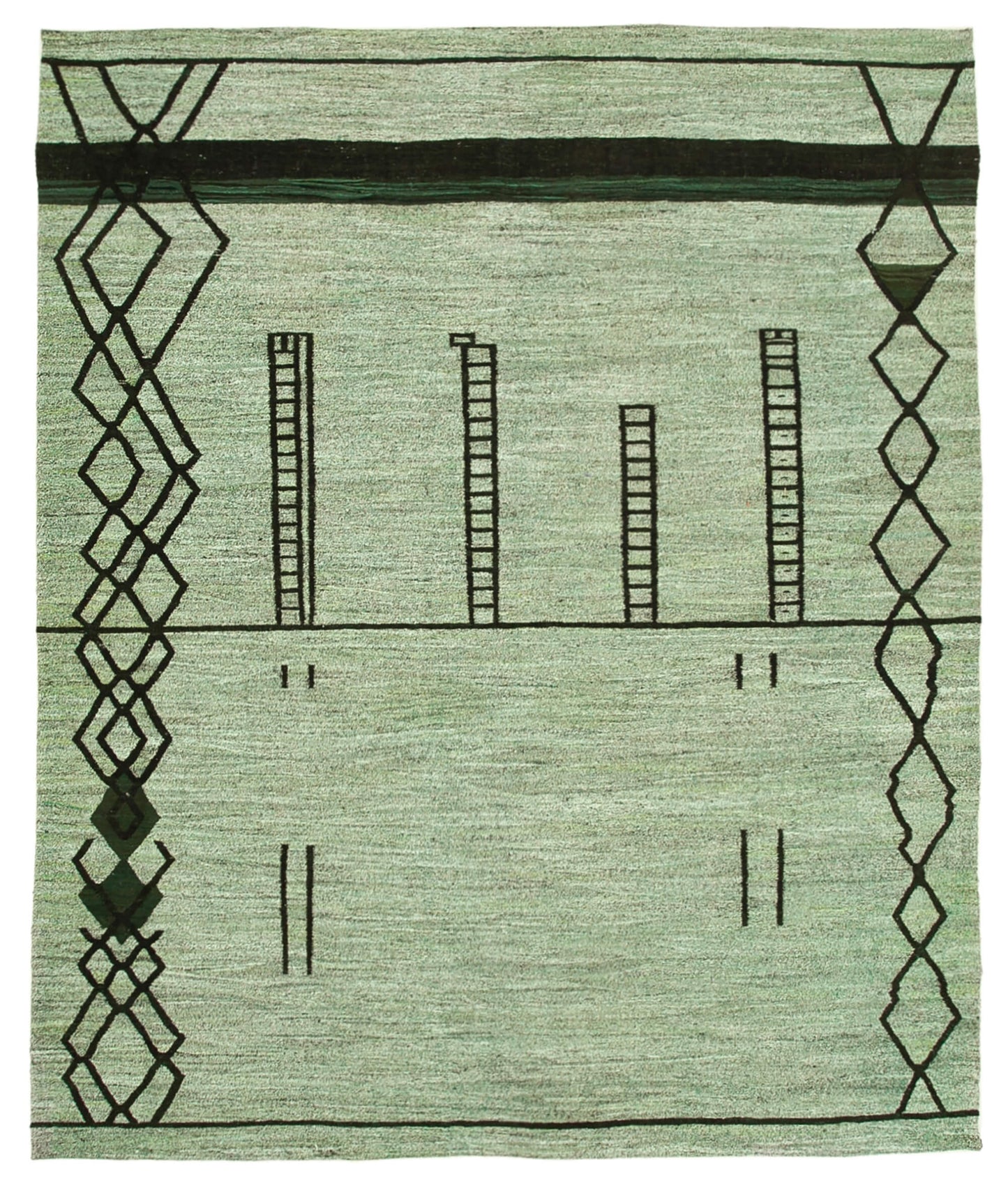 8x11 Green Contemporary Area Rug - 22813