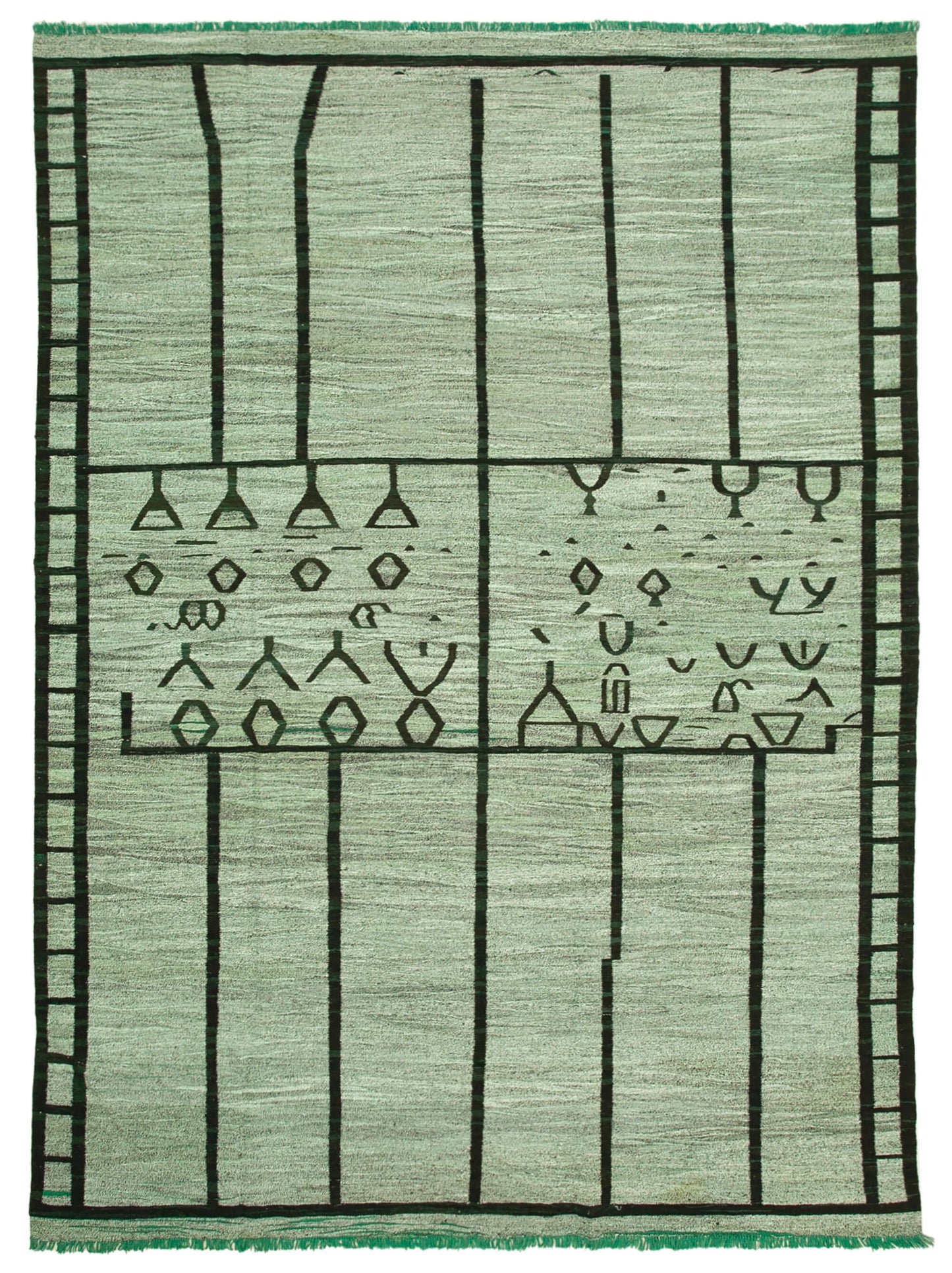 10x14 Green Contemporary Area Rug - 22817