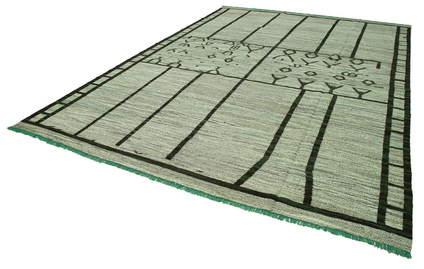 10x14 Green Contemporary Area Rug - 22817