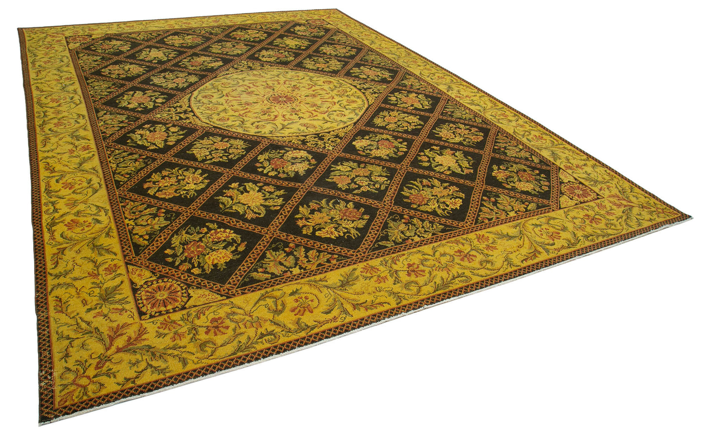10x13 Yellow Overdyed Large Area Rug - 22953