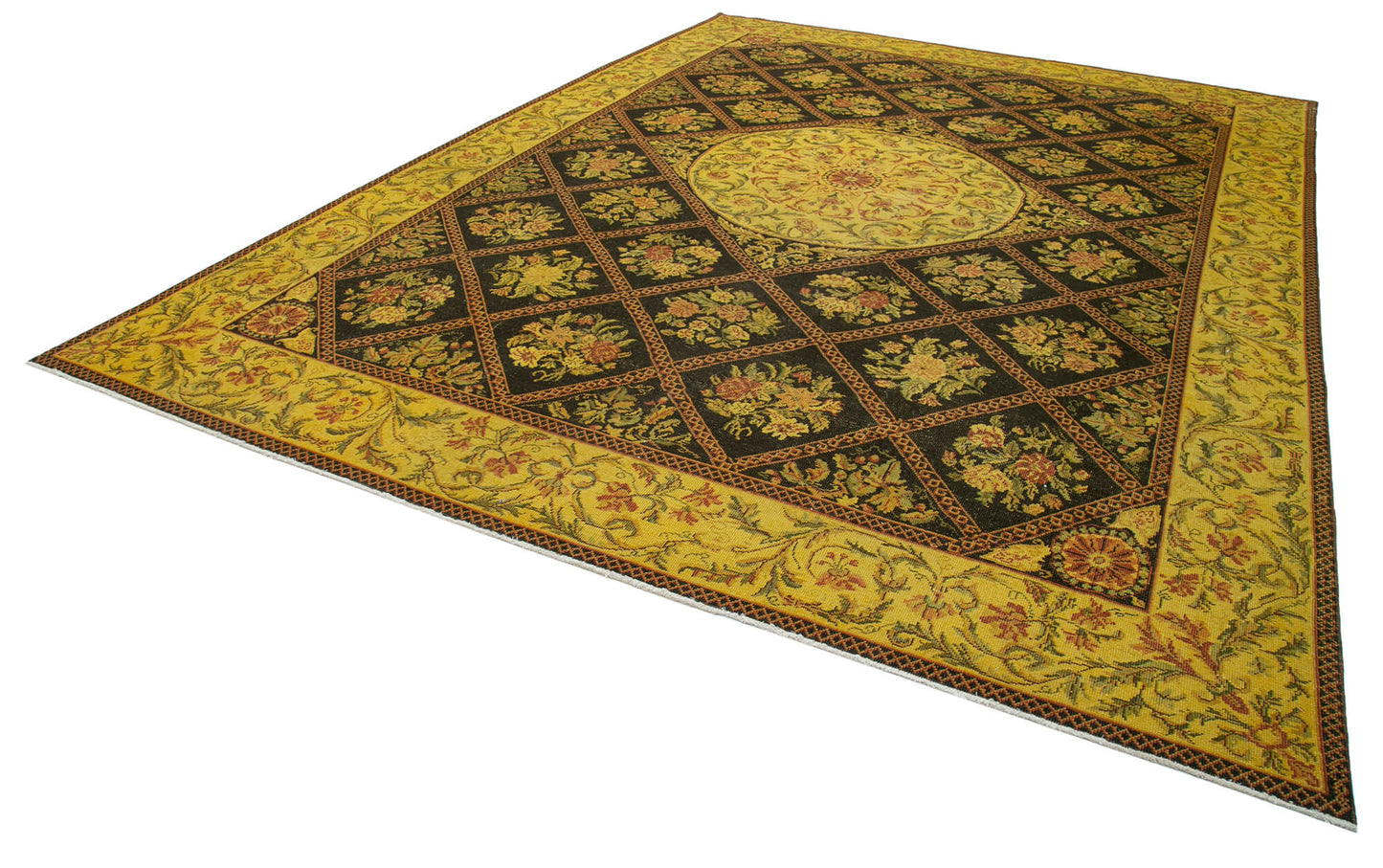 10x13 Yellow Overdyed Large Area Rug - 22953