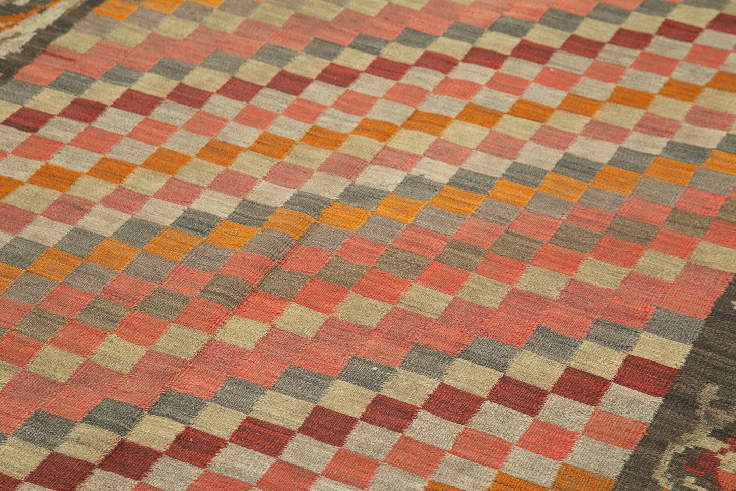 5x10 Brown Vintage Moldovan Kilim Rug - 23327