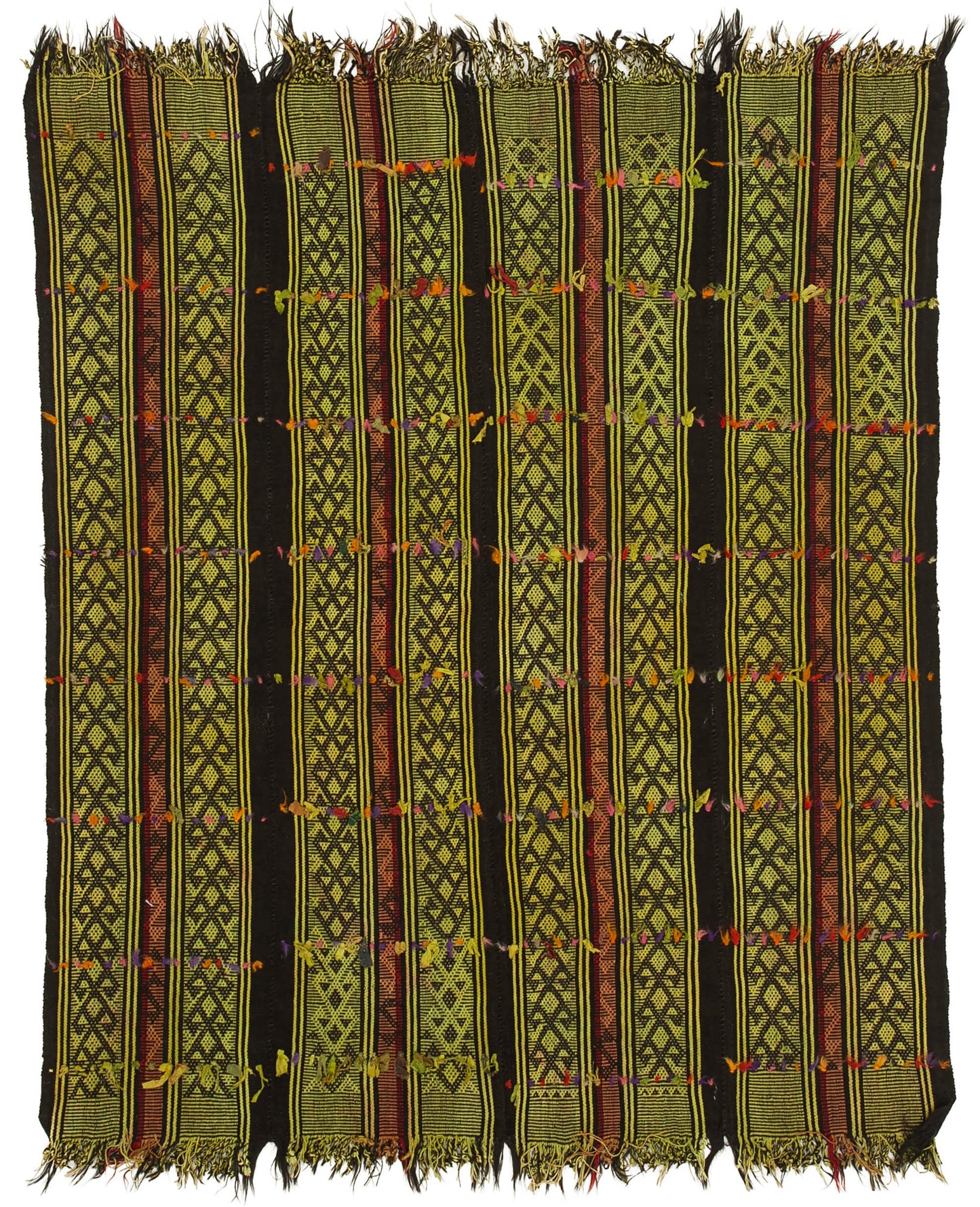 6x7 Green Oriental Kilim Rug - 23489