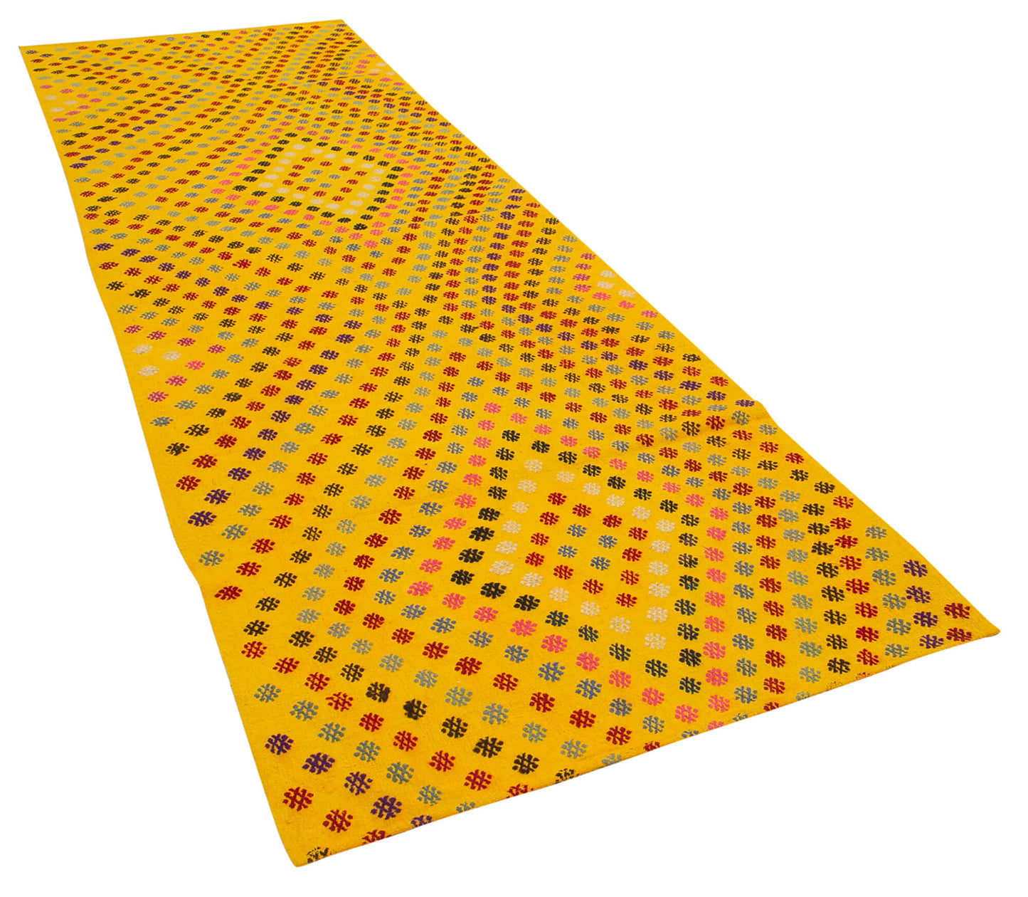 4x12 Yellow Oriental Kilim Runner Rug - 23517
