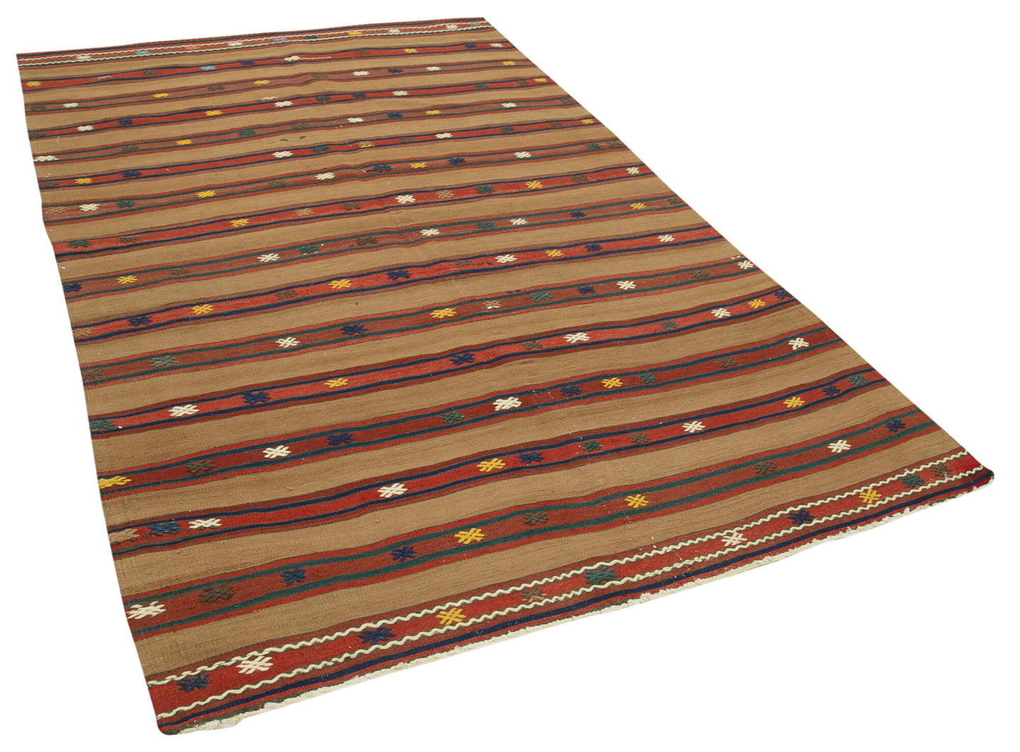 5x8 Brown Oriental Kilim Rug - 23545