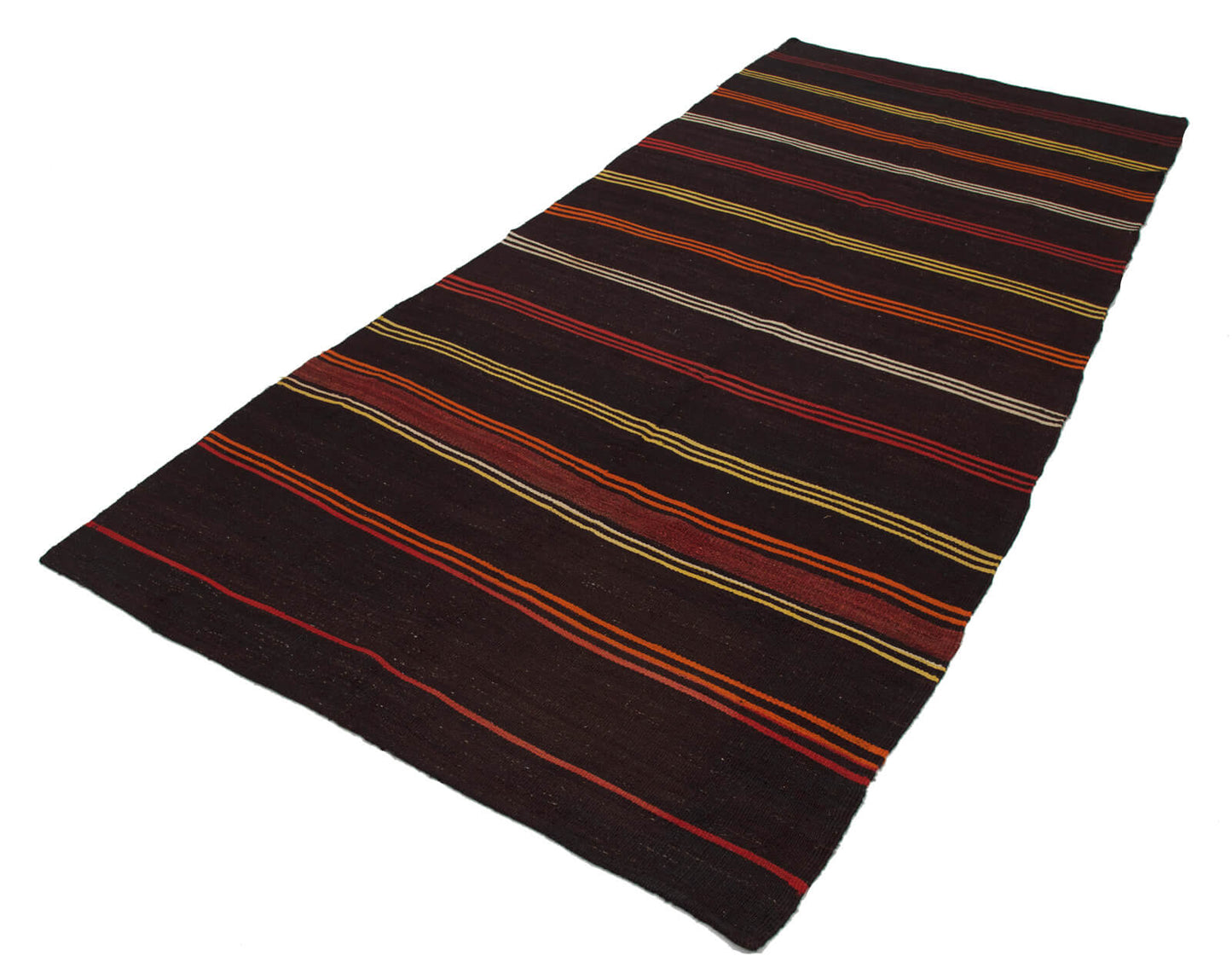 5x12 Brown Vintage Turkish Kilim Runner Rug - 23623