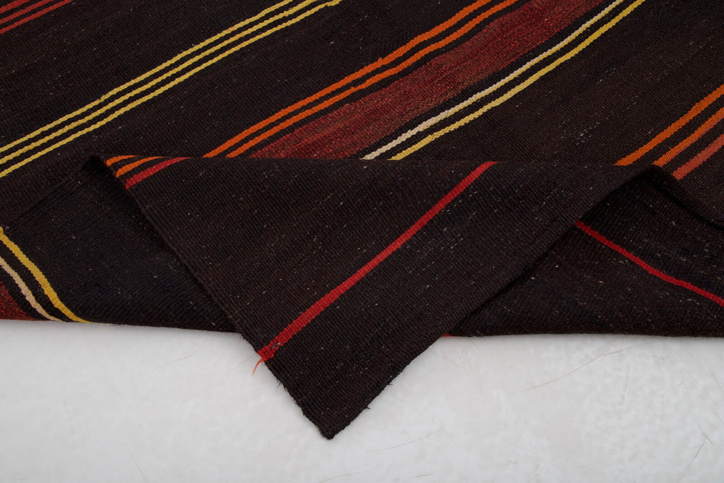 5x12 Brown Vintage Turkish Kilim Runner Rug - 23623